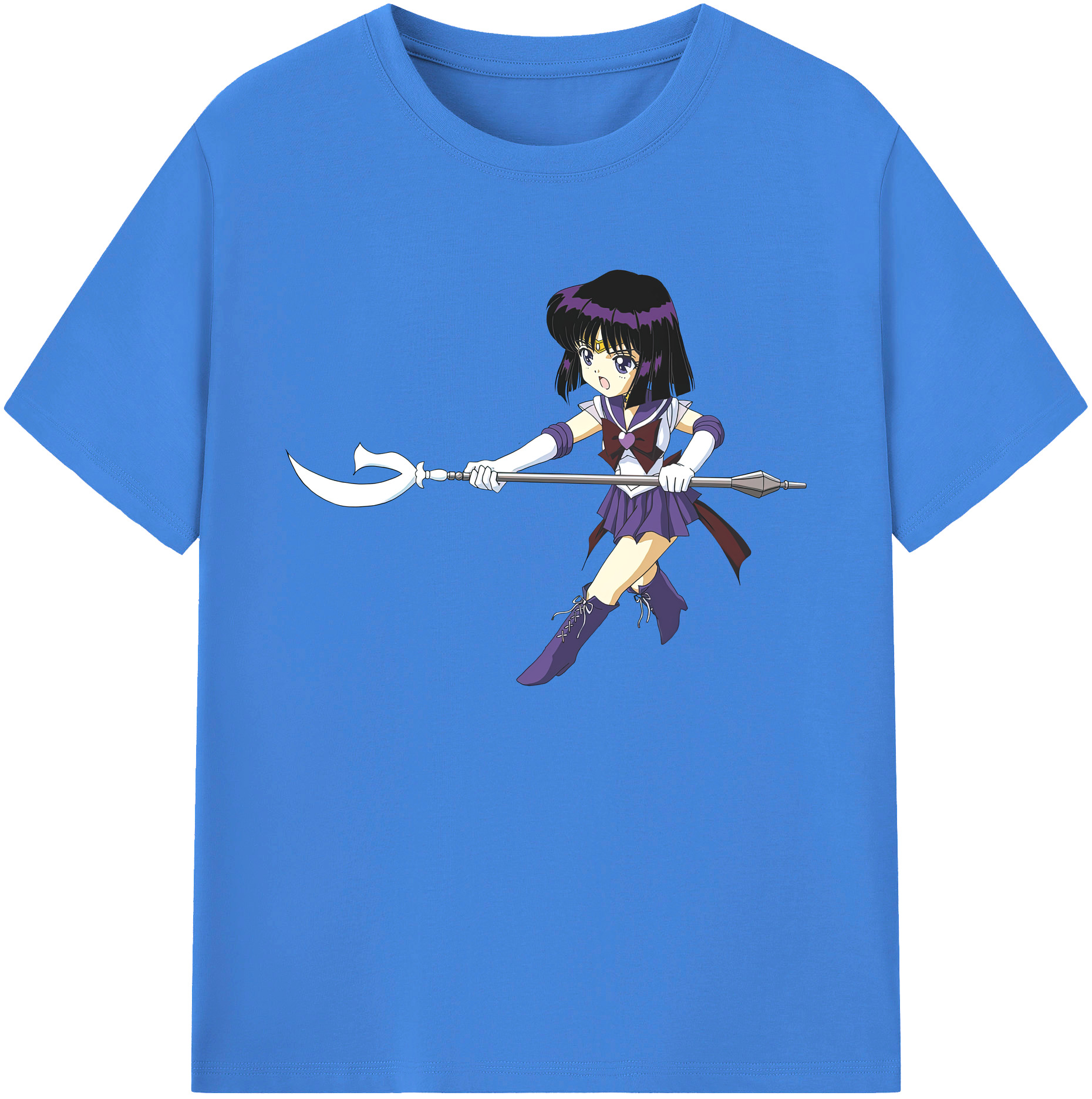 （画像用） 美少女戦士セーラームーン 土萠ほたる Sailor Moon Tomoe Hotaru （セーラーサターン；Sailor Saturn） 綿100％ メンズ半袖Tシャツ｜肌触りやわらか＆通気性