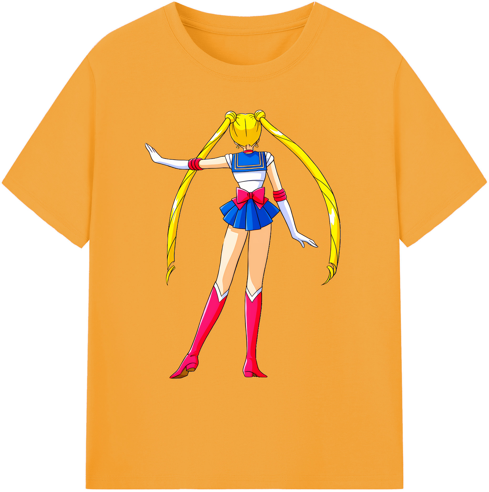 （画像用） 美少女戦士セーラームーン 月野 うさぎ つきの うさぎ Sailor Moon Tsukino Usagi 綿100％ メンズ半袖Tシャツ｜肌触りやわらか＆通気性
