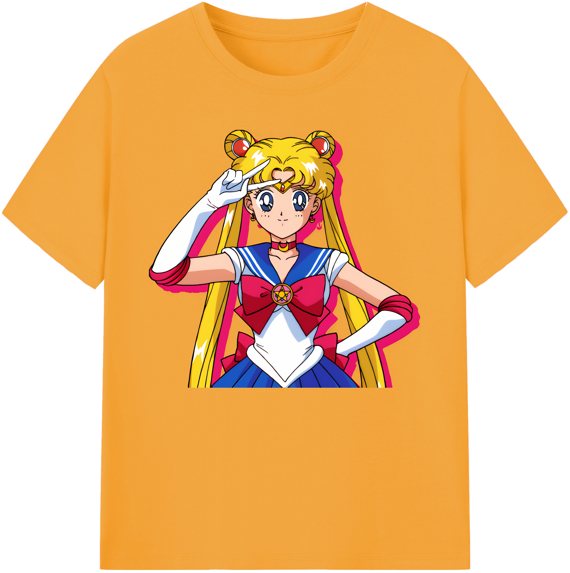 （画像用） 美少女戦士セーラームーン 月野 うさぎ つきの うさぎ Sailor Moon Tsukino Usagi 綿100％ メンズ半袖Tシャツ｜肌触りやわらか＆通気性
