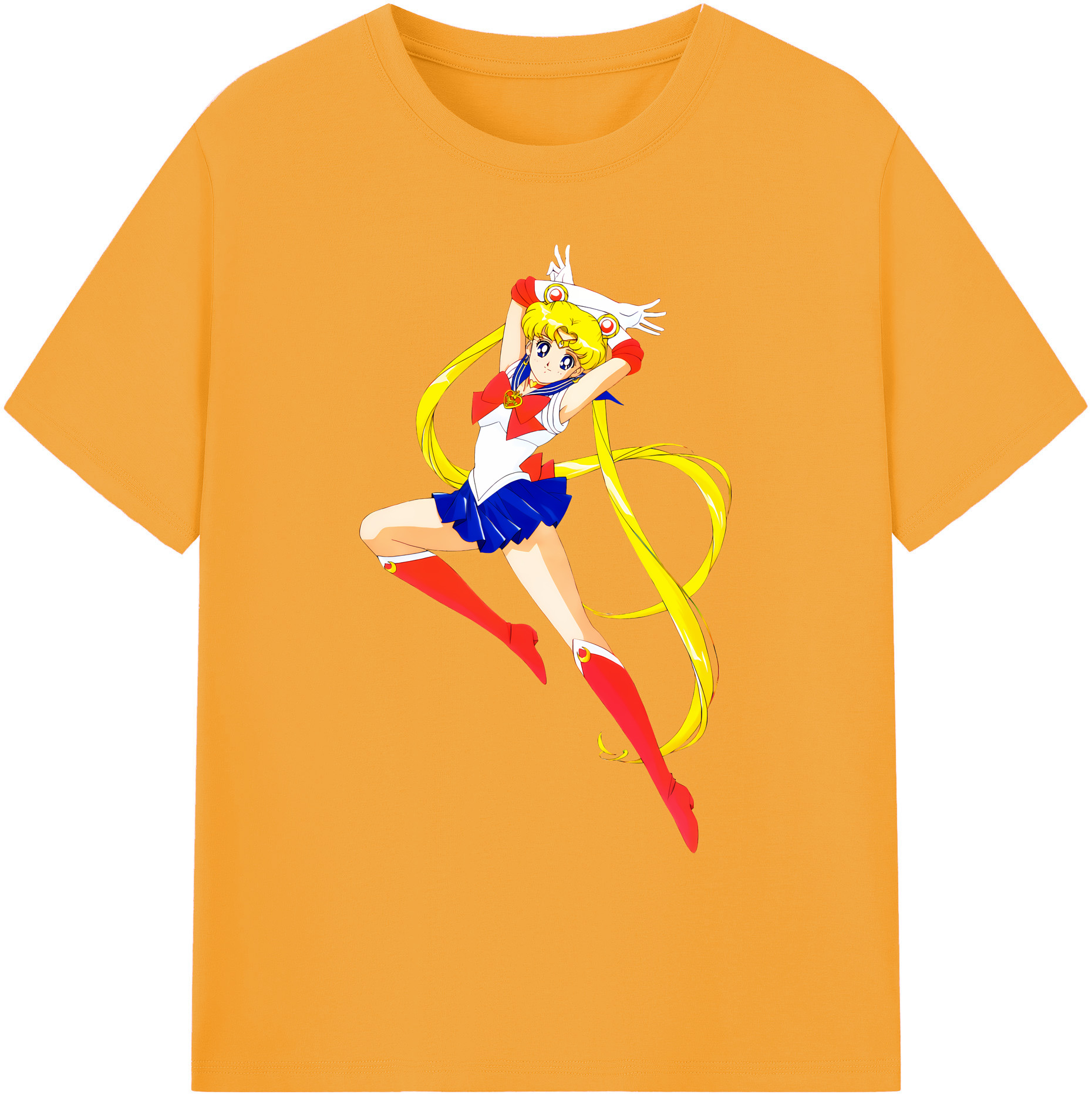 （画像用） 美少女戦士セーラームーン 月野 うさぎ つきの うさぎ Sailor Moon Tsukino Usagi 綿100％ メンズ半袖Tシャツ｜肌触りやわらか＆通気性