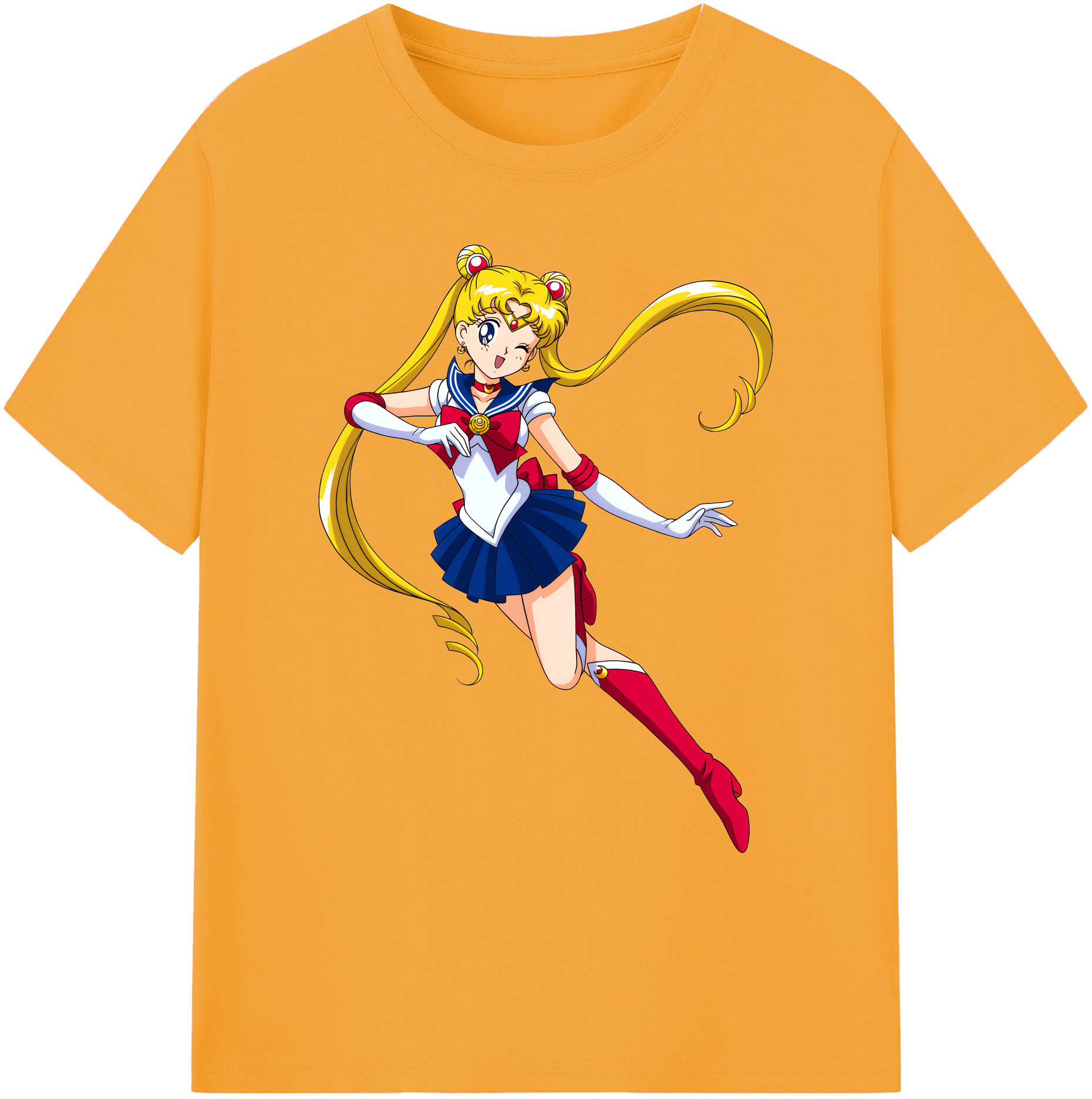 （画像用） 美少女戦士セーラームーン 月野 うさぎ つきの うさぎ Sailor Moon Tsukino Usagi 綿100％ メンズ半袖Tシャツ｜肌触りやわらか＆通気性