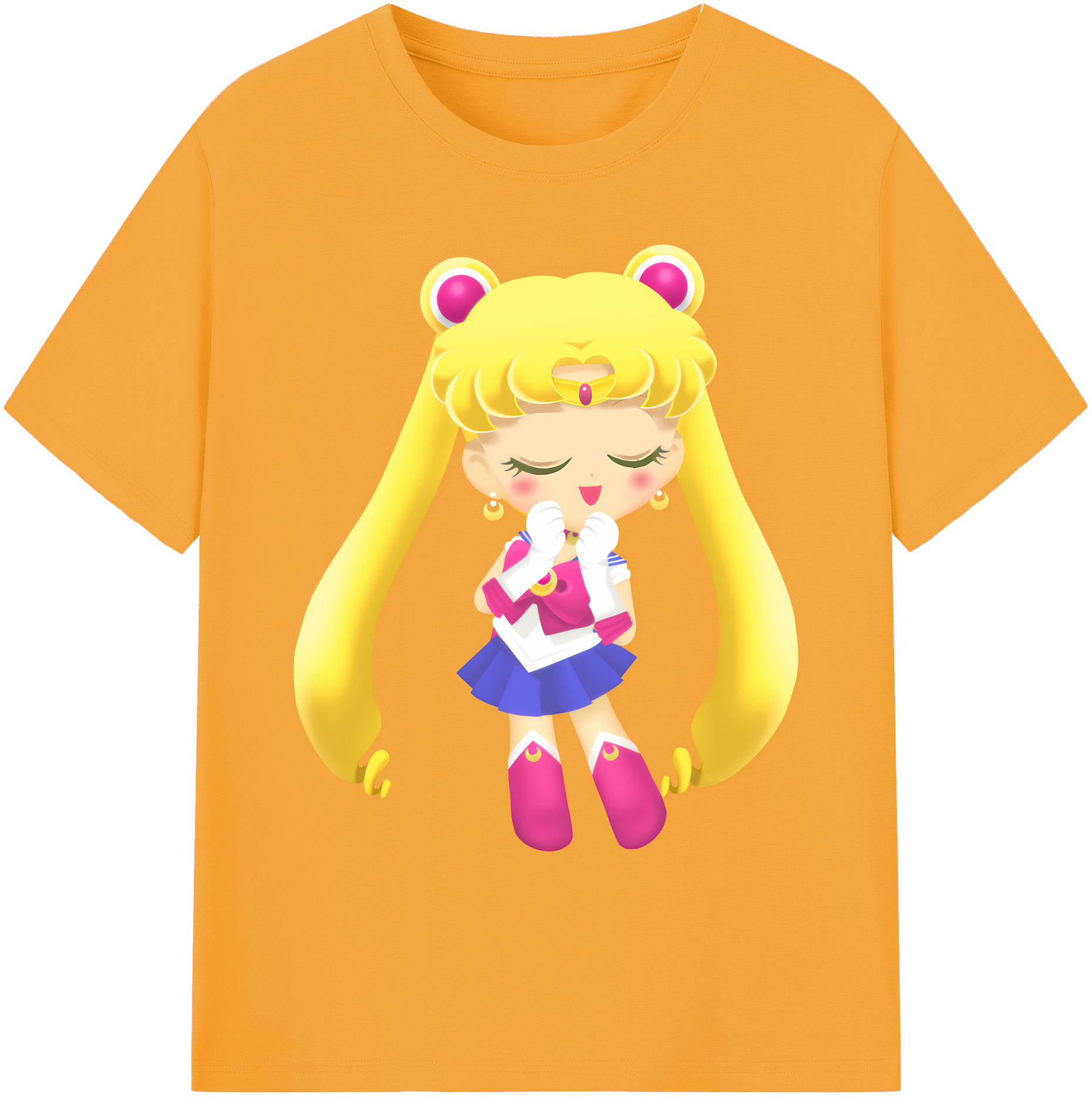 （画像用） 美少女戦士セーラームーン 月野 うさぎ つきの うさぎ Sailor Moon Tsukino Usagi 綿100％ メンズ半袖Tシャツ｜肌触りやわらか＆通気性