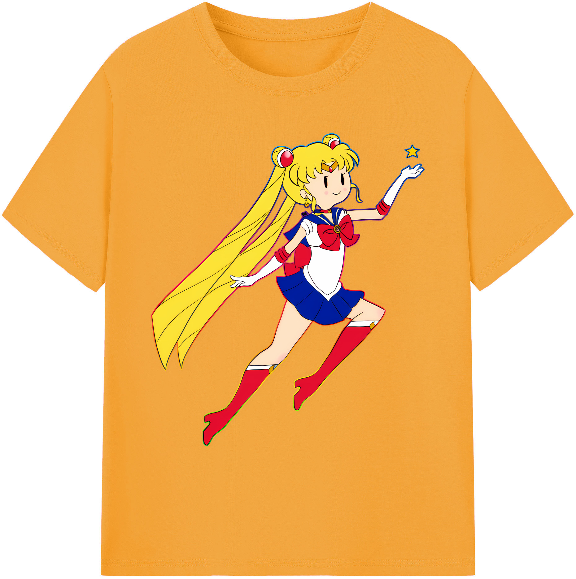 （画像用） 美少女戦士セーラームーン 月野 うさぎ つきの うさぎ Sailor Moon Tsukino Usagi 綿100％ メンズ半袖Tシャツ｜肌触りやわらか＆通気性