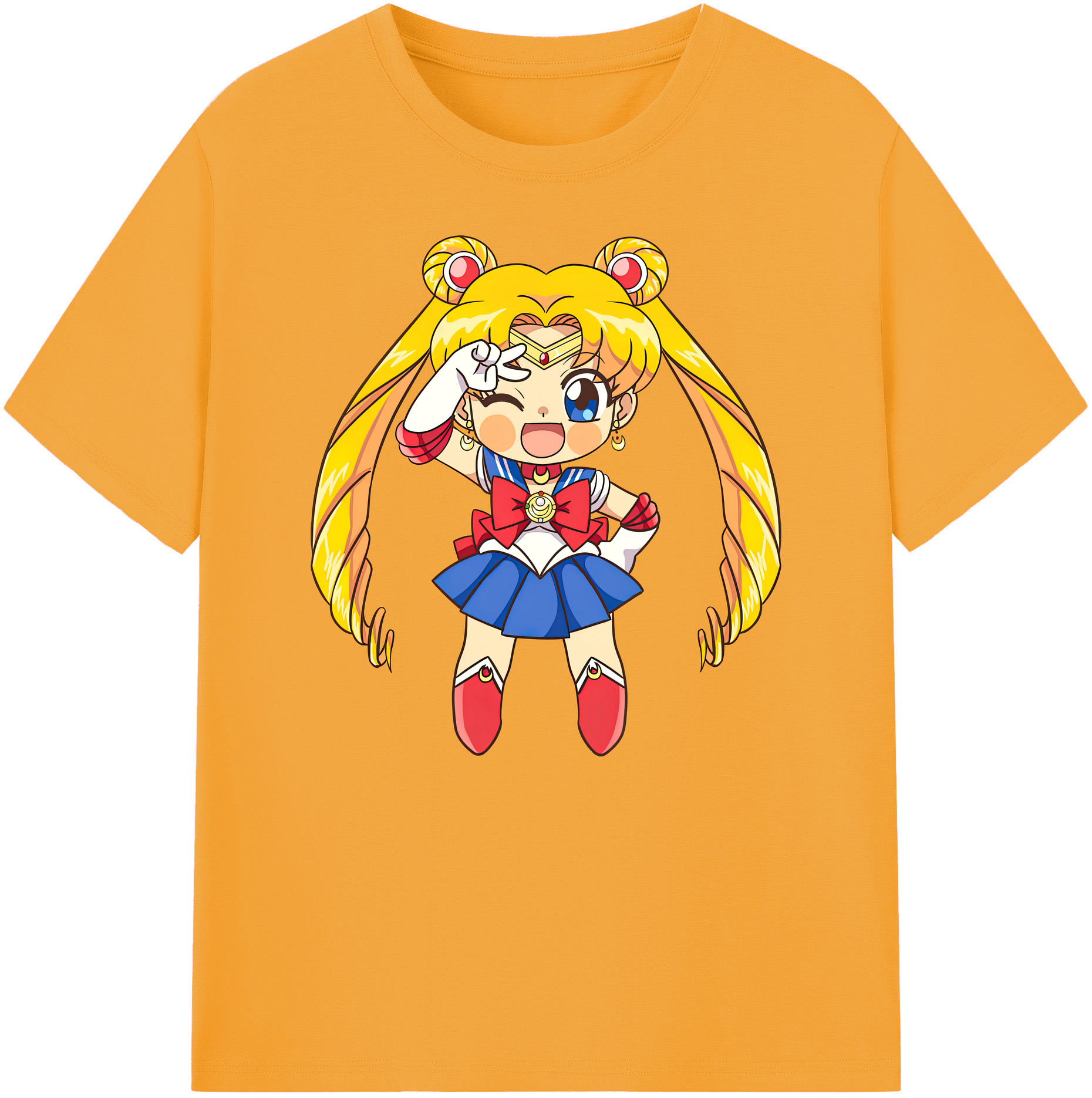（画像用） 美少女戦士セーラームーン 月野 うさぎ つきの うさぎ Sailor Moon Tsukino Usagi 綿100％ メンズ半袖Tシャツ｜肌触りやわらか＆通気性
