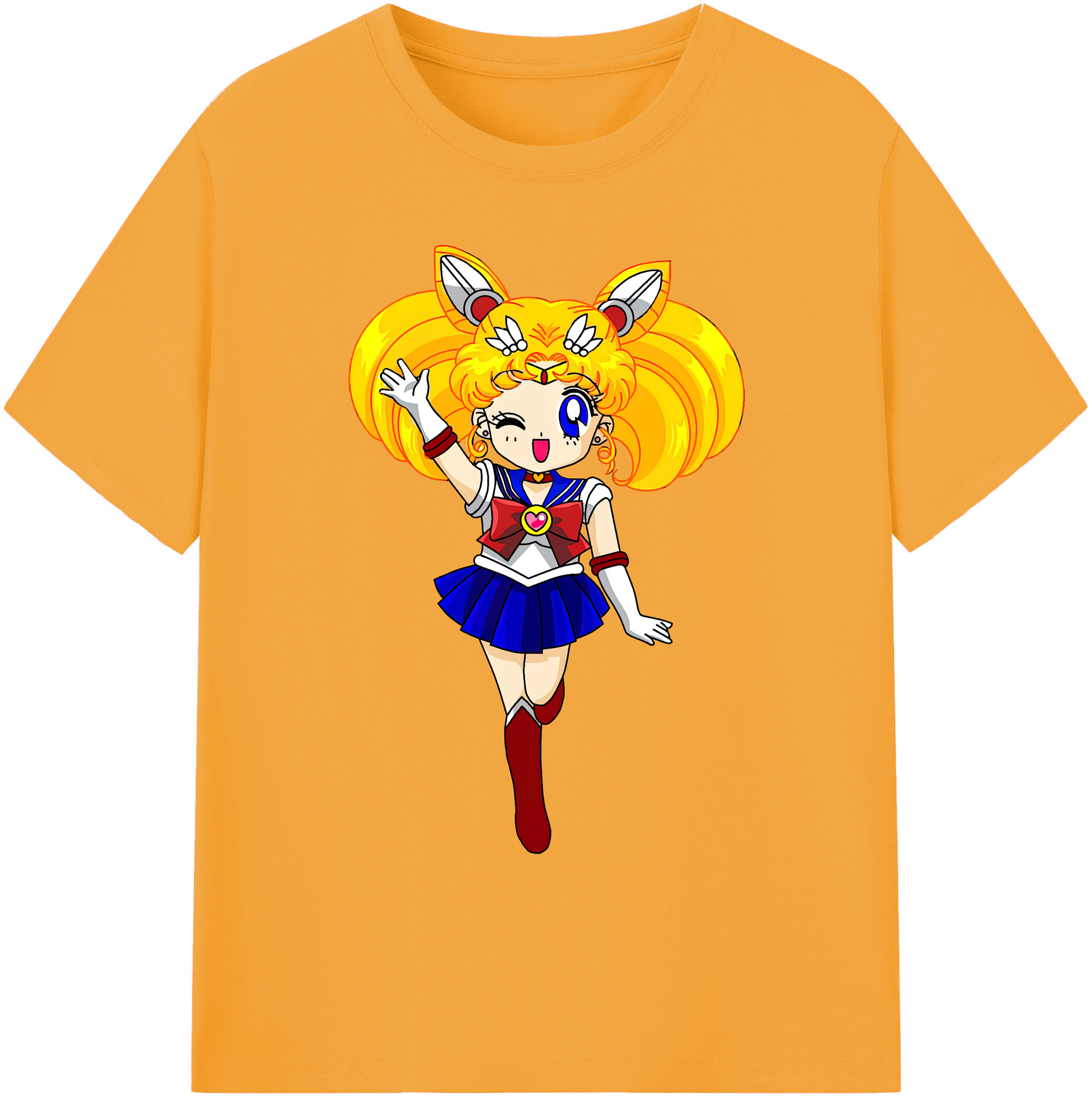 （画像用） 美少女戦士セーラームーン 月野 うさぎ つきの うさぎ Sailor Moon Tsukino Usagi 綿100％ メンズ半袖Tシャツ｜肌触りやわらか＆通気性