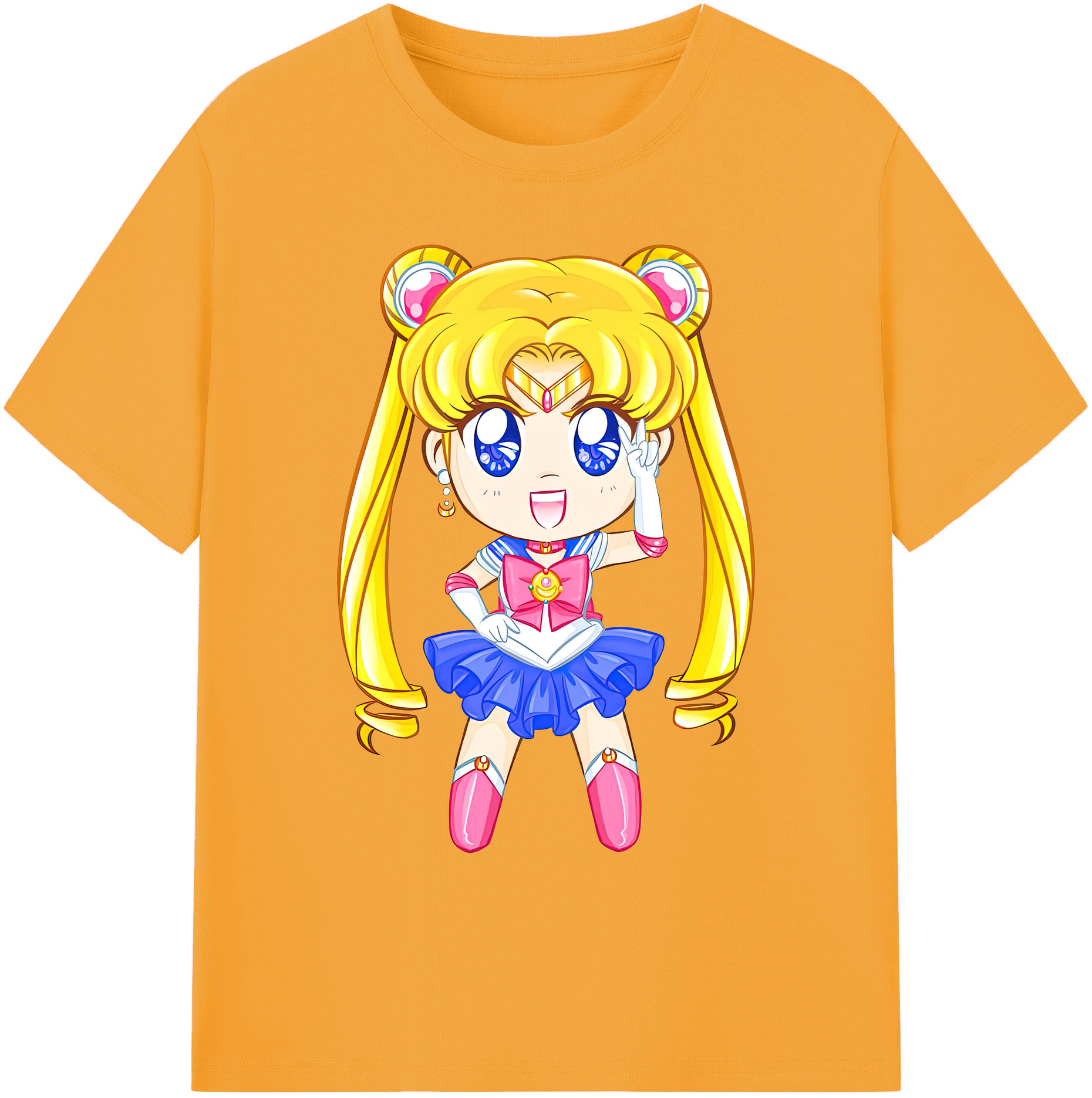 （画像用） 美少女戦士セーラームーン 月野 うさぎ つきの うさぎ Sailor Moon Tsukino Usagi 綿100％ メンズ半袖Tシャツ｜肌触りやわらか＆通気性
