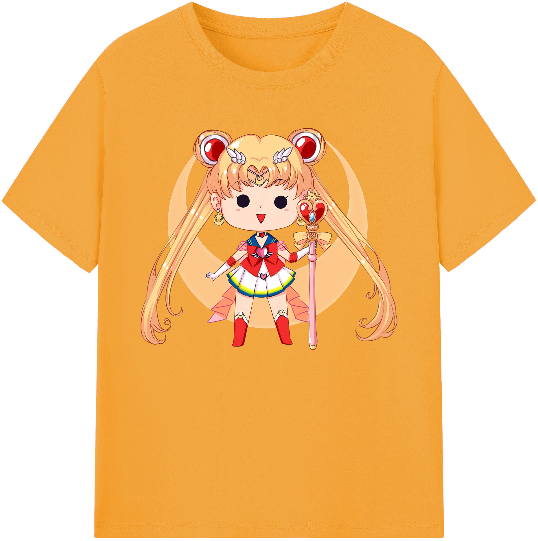 （画像用） 美少女戦士セーラームーン 月野 うさぎ つきの うさぎ Sailor Moon Tsukino Usagi 綿100％ メンズ半袖Tシャツ｜肌触りやわらか＆通気性