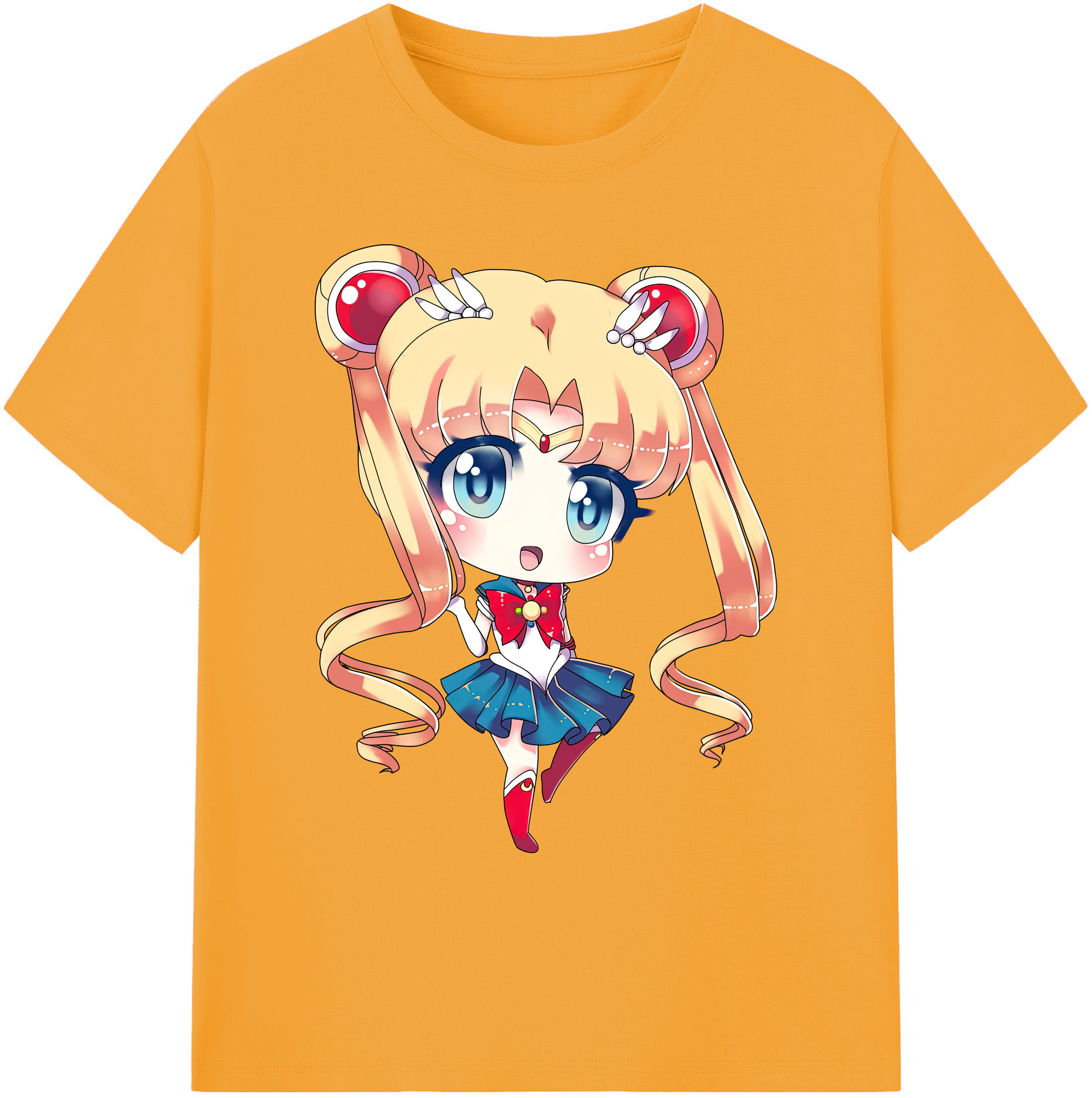 （画像用） 美少女戦士セーラームーン 月野 うさぎ つきの うさぎ Sailor Moon Tsukino Usagi 綿100％ メンズ半袖Tシャツ｜肌触りやわらか＆通気性