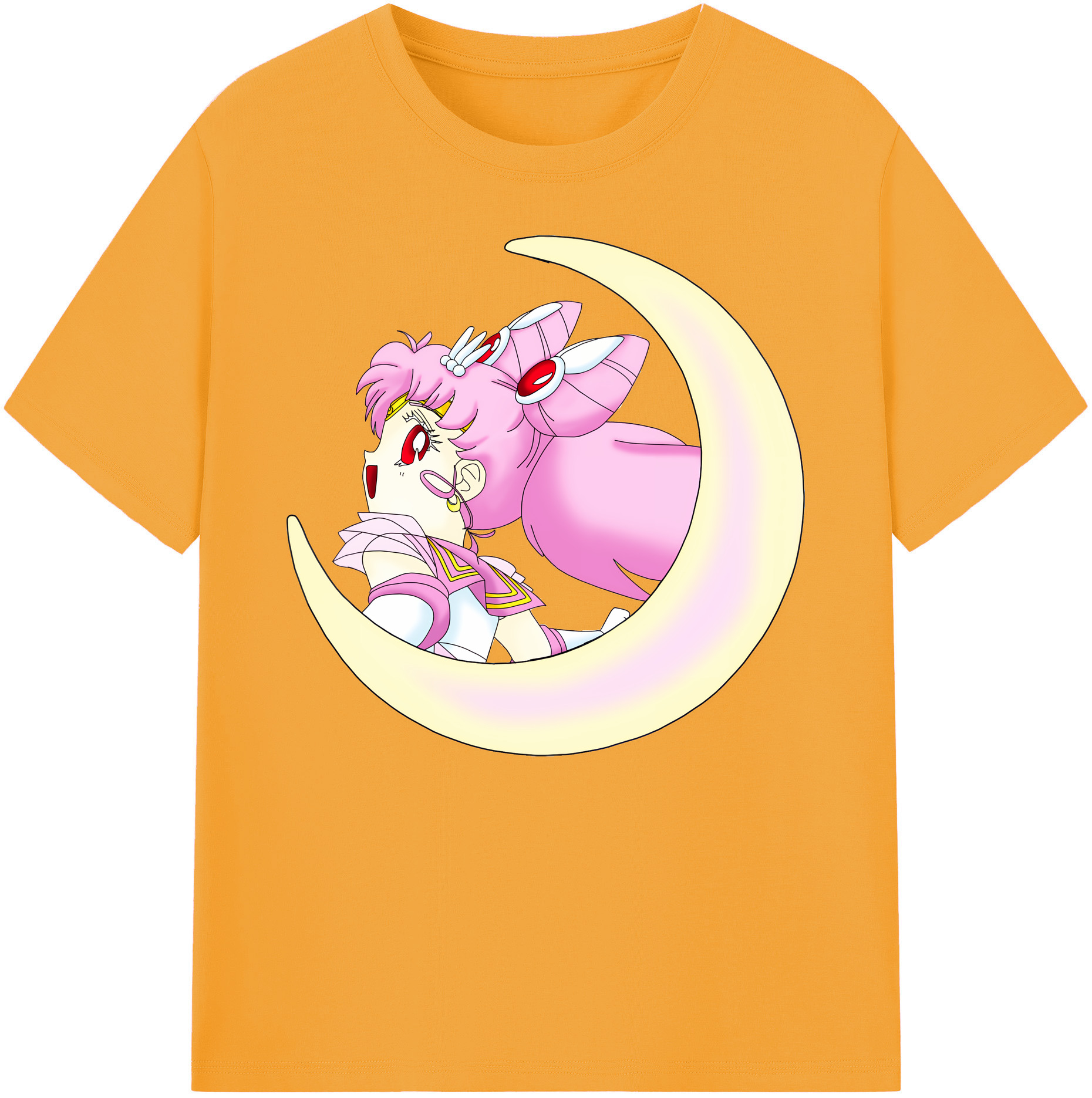 （画像用） 美少女戦士セーラームーン ちびうさ Sailor Moon Chibiusa Tsukino Usagi Small Lady Serenity 綿100％ メンズ半袖Tシャツ｜肌触りやわらか＆通気性