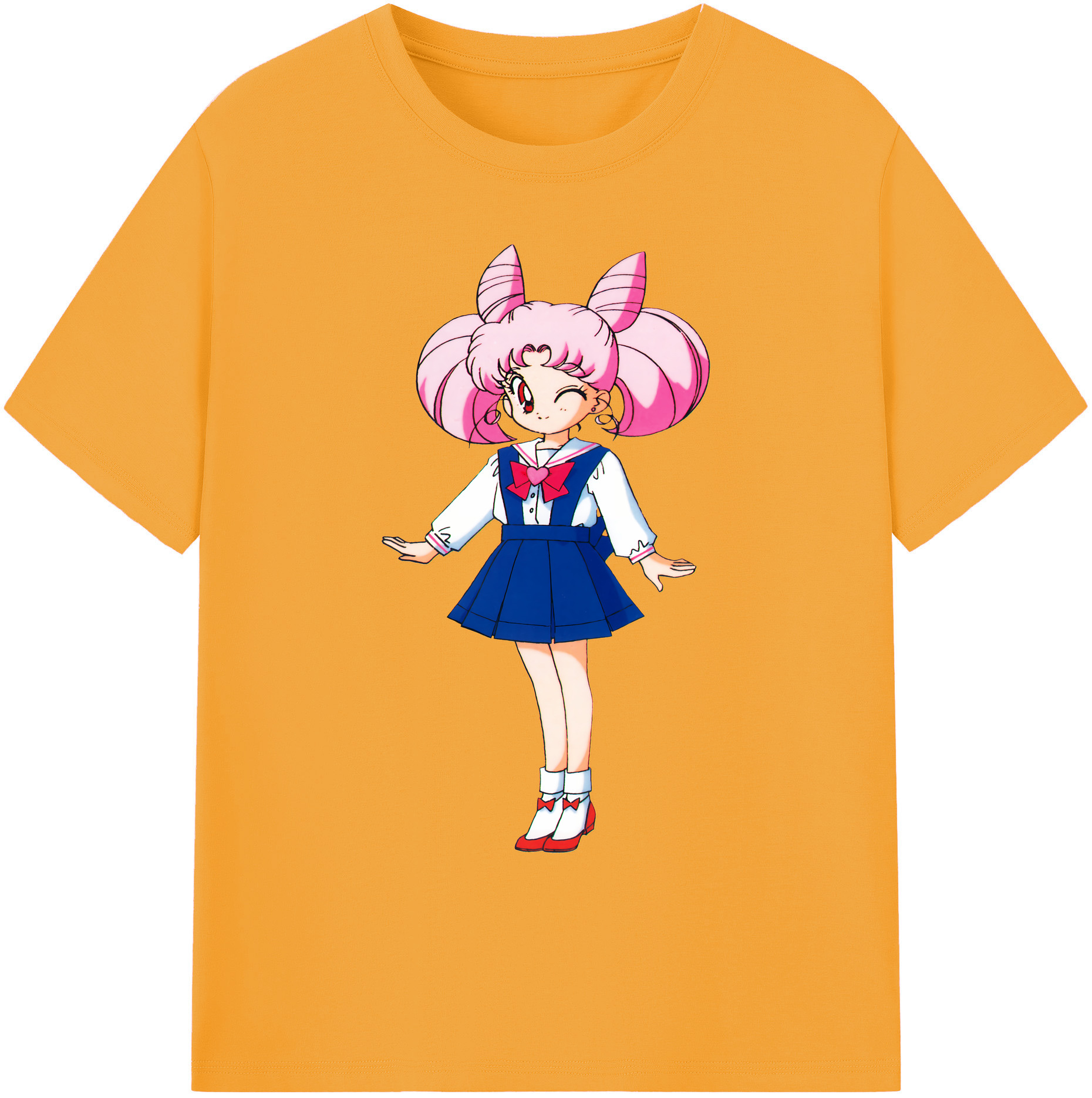 （画像用） 美少女戦士セーラームーン ちびうさ Sailor Moon Chibiusa Tsukino Usagi Small Lady Serenity 綿100％ メンズ半袖Tシャツ｜肌触りやわらか＆通気性