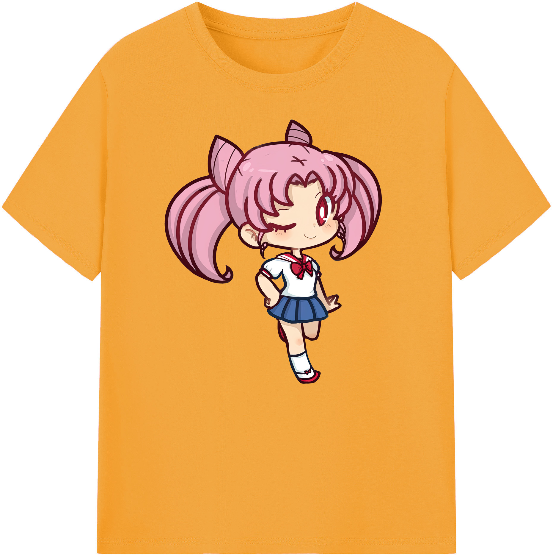 （画像用） 美少女戦士セーラームーン ちびうさ Sailor Moon Chibiusa Tsukino Usagi Small Lady Serenity 綿100％ メンズ半袖Tシャツ｜肌触りやわらか＆通気性