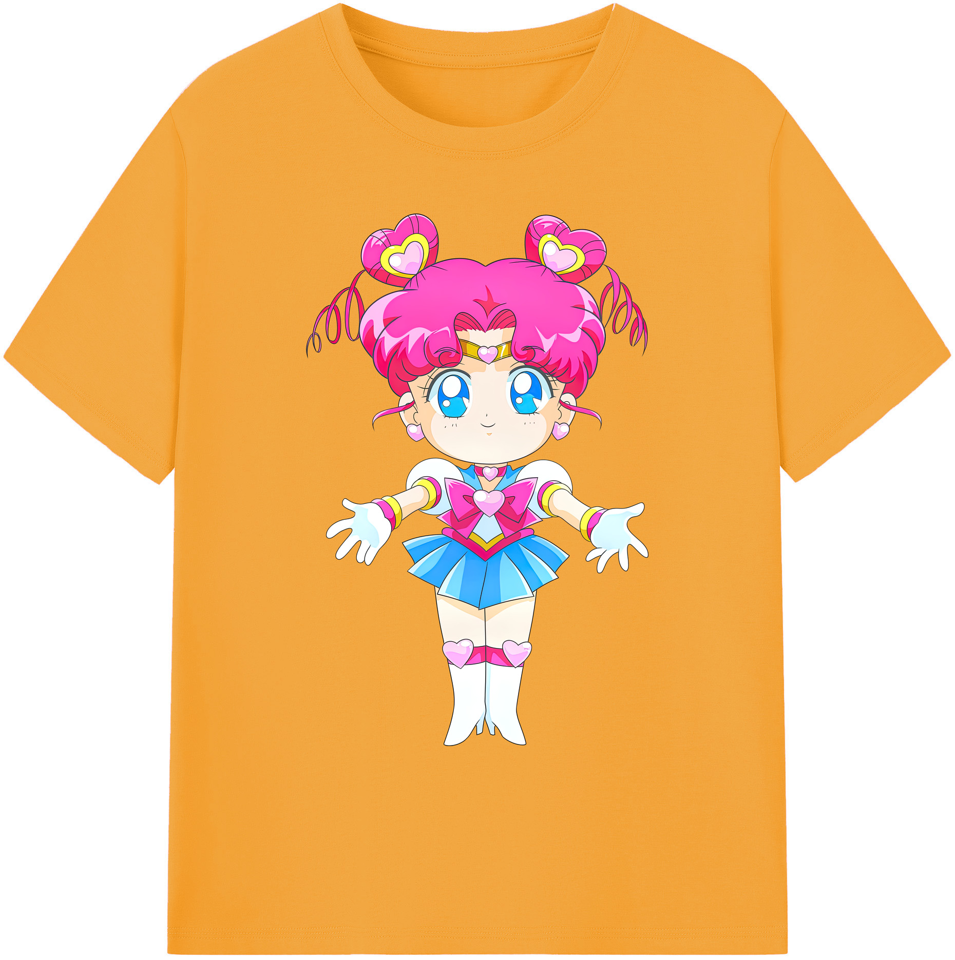 （画像用） 美少女戦士セーラームーン ちびうさ Sailor Moon Chibiusa Tsukino Usagi Small Lady Serenity 綿100％ メンズ半袖Tシャツ｜肌触りやわらか＆通気性