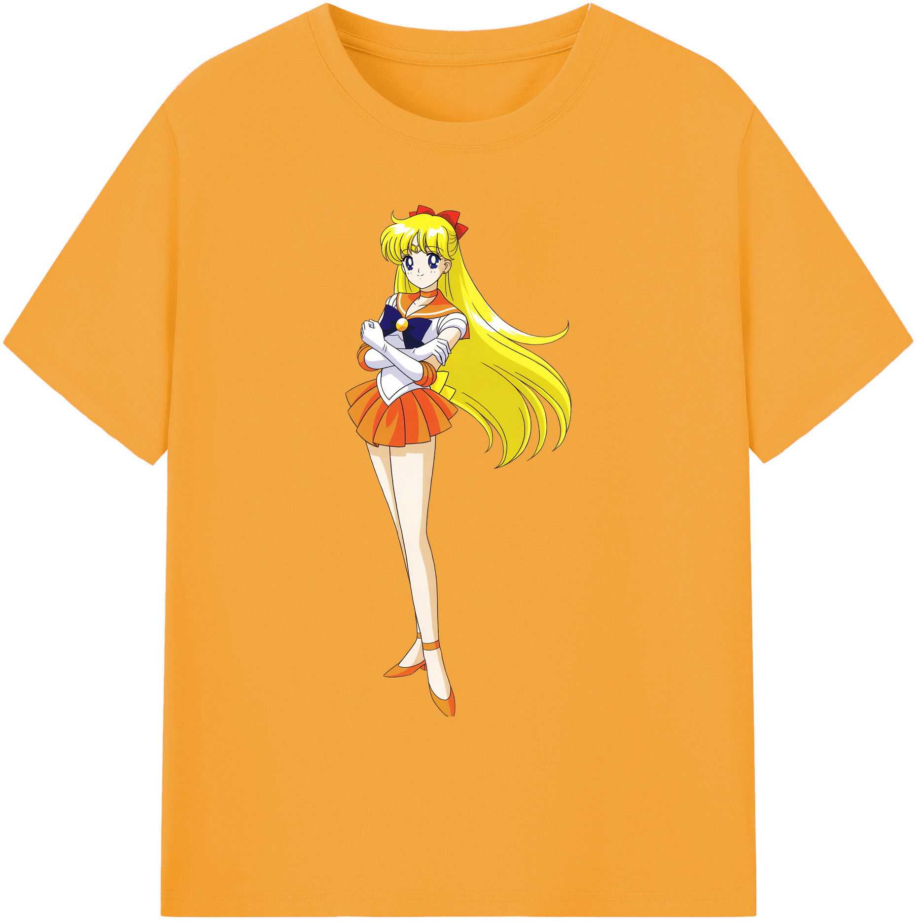 （画像用） 美少女戦士セーラームーン 愛野 美奈子 あいの みなこ Sailor Moon Aino Minako 綿100％ メンズ半袖Tシャツ｜肌触りやわらか＆通気性