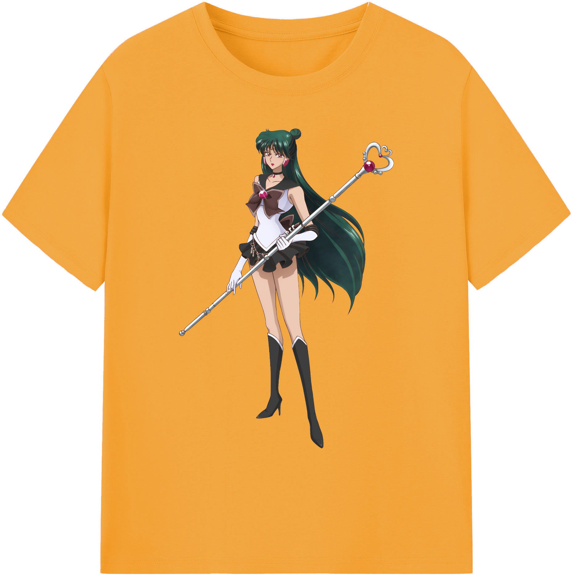 （画像用） 美少女戦士セーラームーン 冥王せつな Sailor Moon Meiou Setsuna 綿100％ メンズ半袖Tシャツ｜肌触りやわらか＆通気性