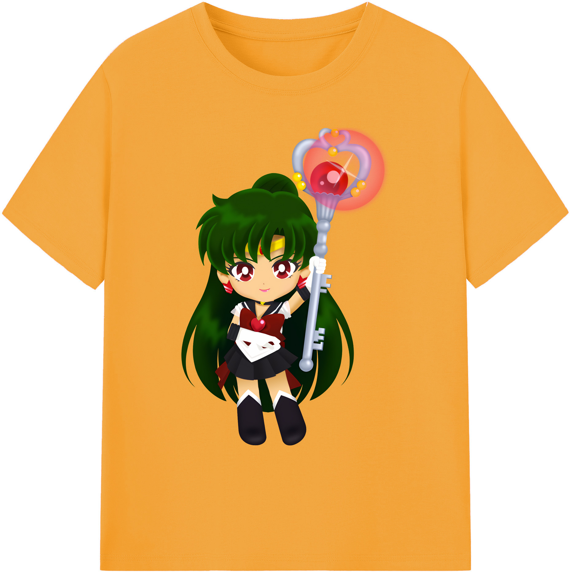 （画像用） 美少女戦士セーラームーン 冥王せつな Sailor Moon Meiou Setsuna 綿100％ メンズ半袖Tシャツ｜肌触りやわらか＆通気性