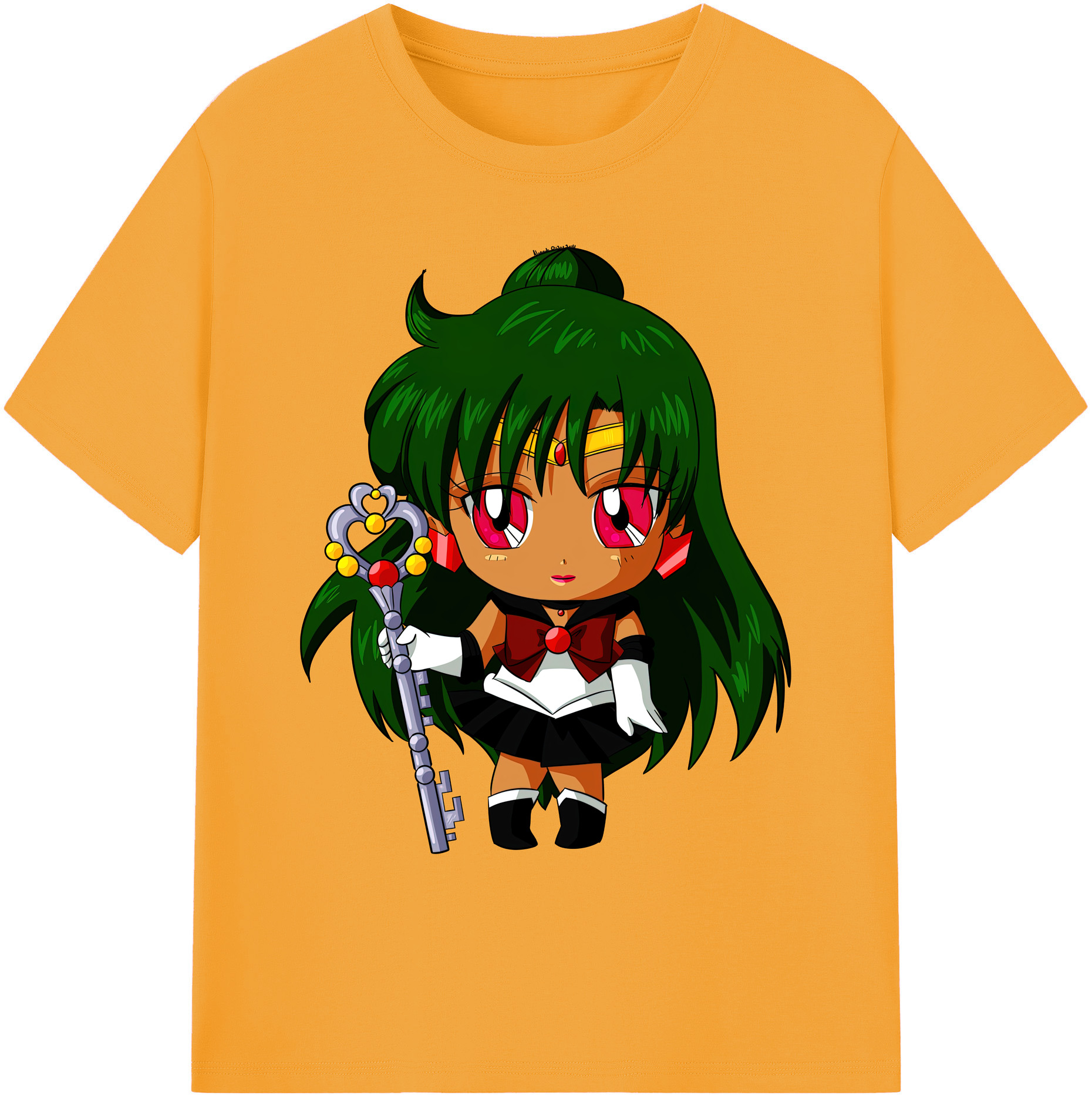 （画像用） 美少女戦士セーラームーン 冥王せつな Sailor Moon Meiou Setsuna 綿100％ メンズ半袖Tシャツ｜肌触りやわらか＆通気性