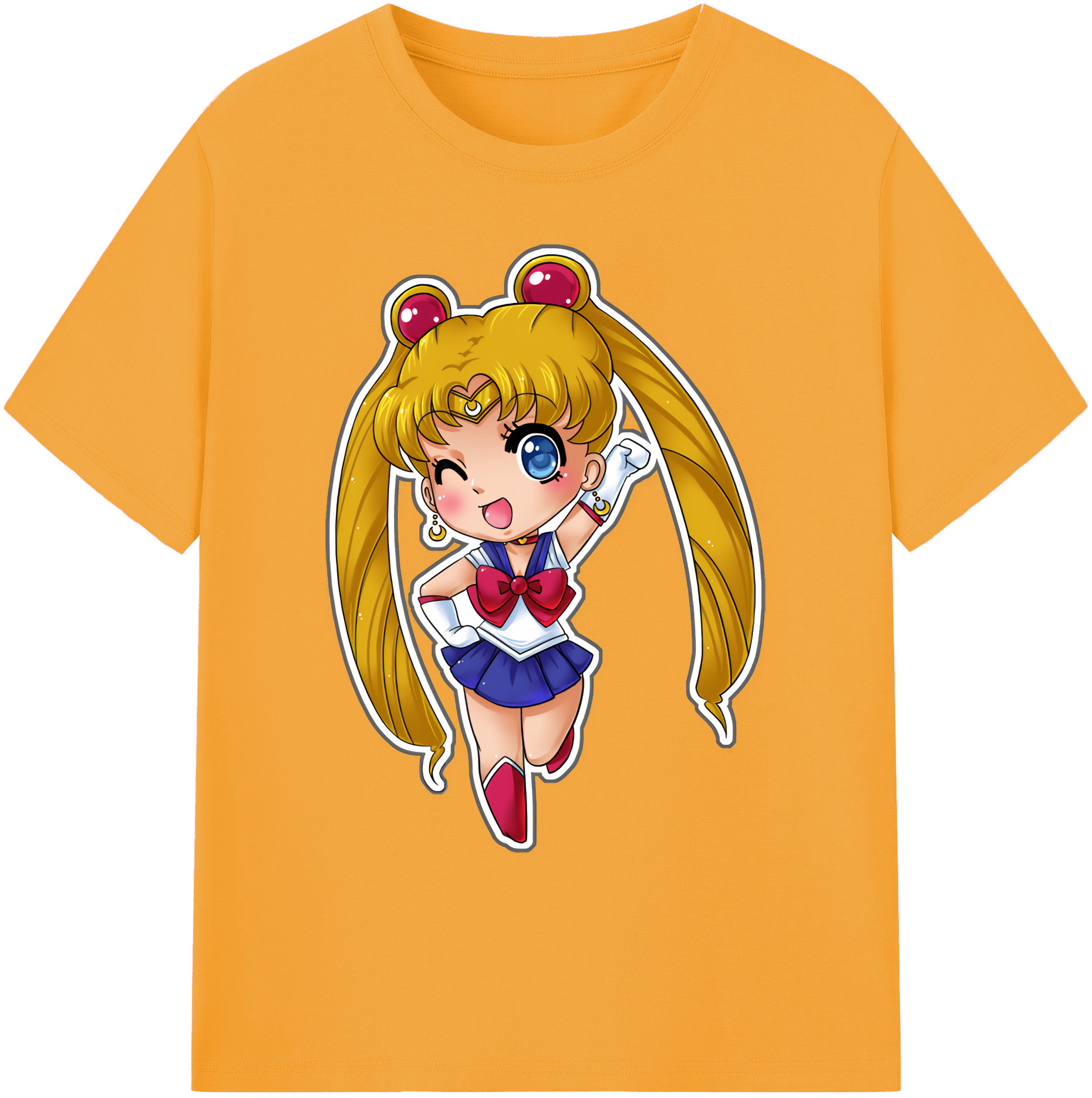 （画像用） 美少女戦士セーラームーン 月野 うさぎ つきの うさぎ Sailor Moon Tsukino Usagi 綿100％ メンズ半袖Tシャツ｜肌触りやわらか＆通気性