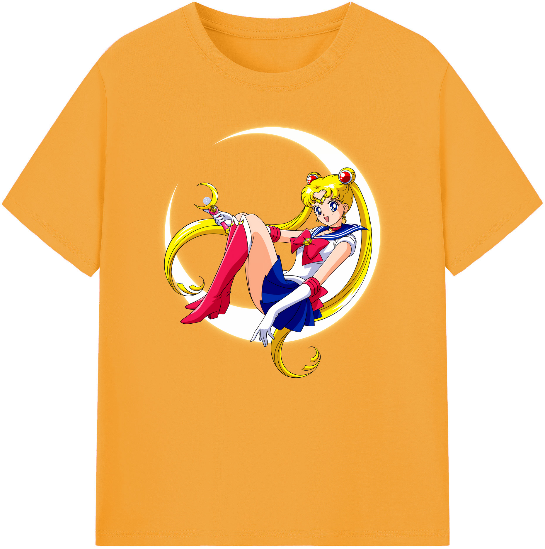 （画像用） 美少女戦士セーラームーン 月野 うさぎ つきの うさぎ Sailor Moon Tsukino Usagi 綿100％ メンズ半袖Tシャツ｜肌触りやわらか＆通気性