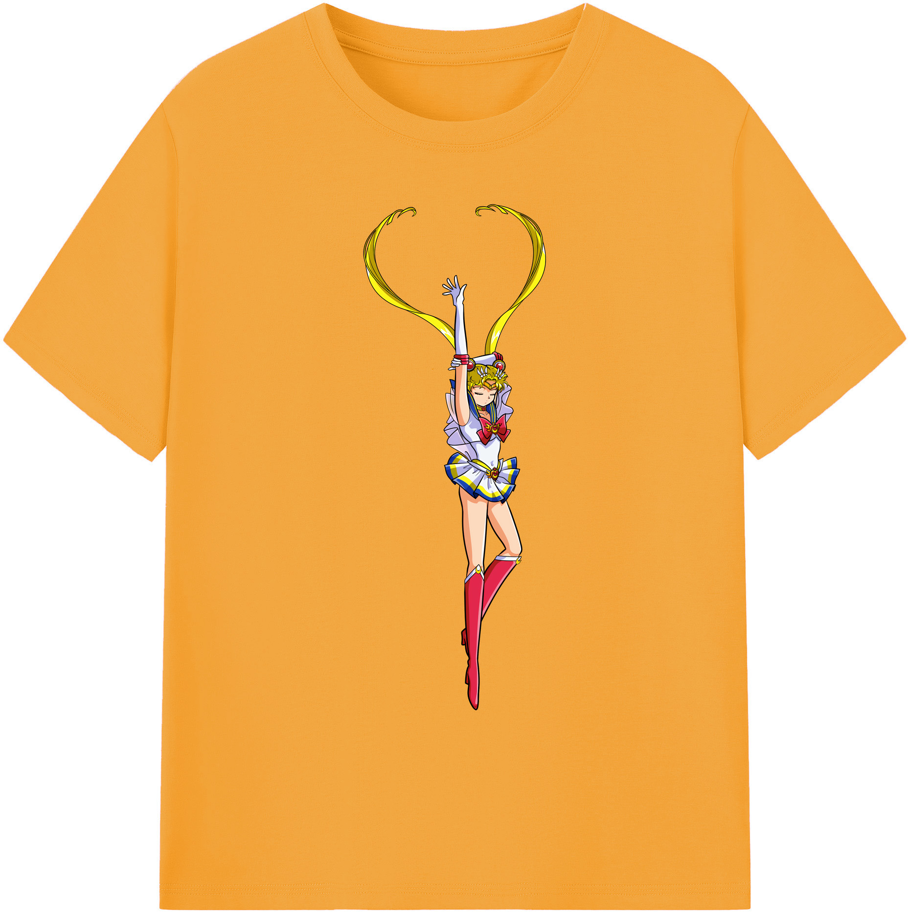 （画像用） 美少女戦士セーラームーン 月野 うさぎ つきの うさぎ Sailor Moon Tsukino Usagi 綿100％ メンズ半袖Tシャツ｜肌触りやわらか＆通気性