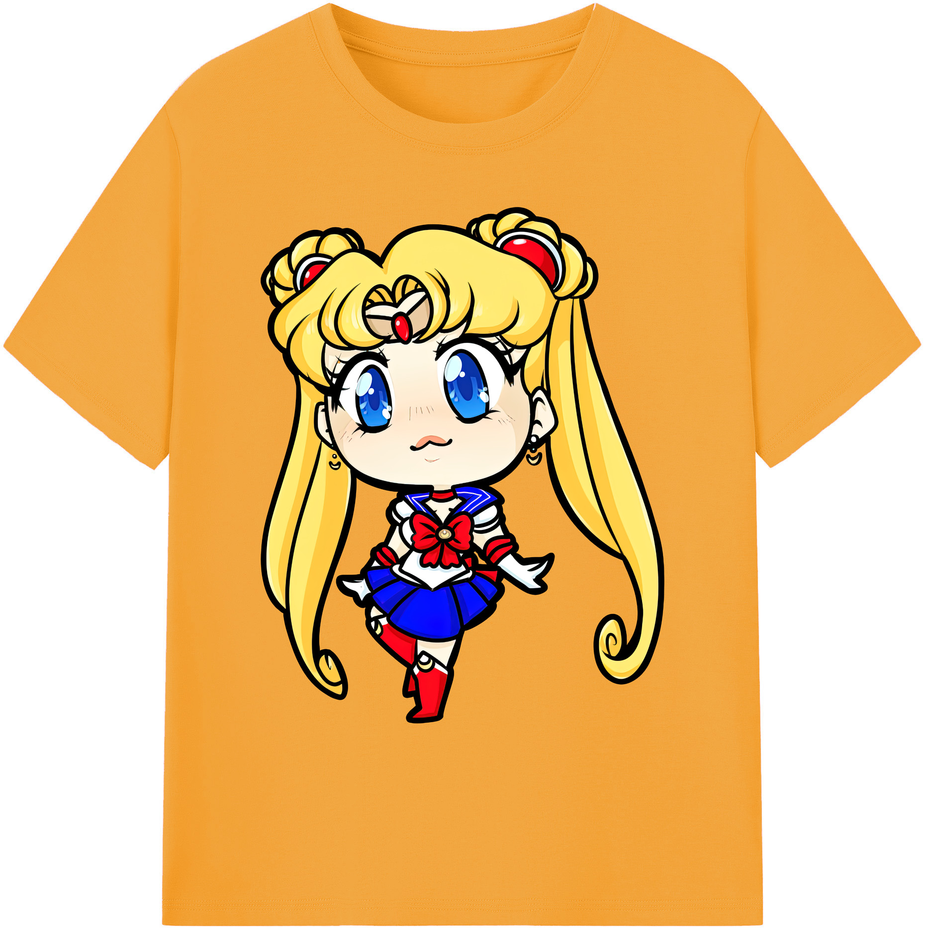 （画像用） 美少女戦士セーラームーン 月野 うさぎ つきの うさぎ Sailor Moon Tsukino Usagi 綿100％ メンズ半袖Tシャツ｜肌触りやわらか＆通気性
