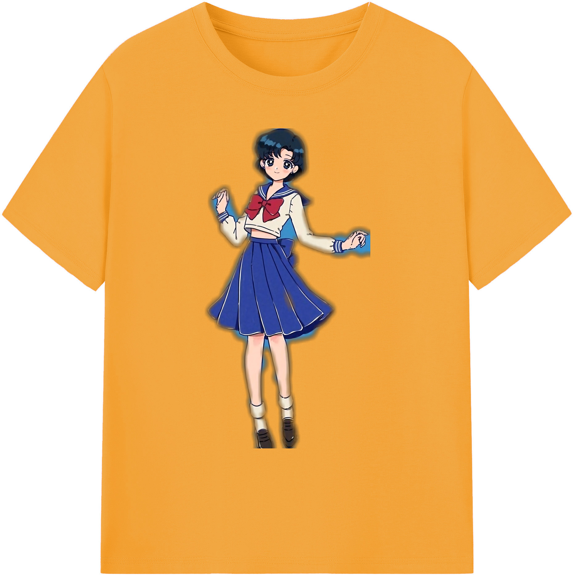 （画像用） 美少女戦士セーラームーン 水野 亜美 みずの あみ Sailor Moon Mizuno Ami 綿100％ メンズ半袖Tシャツ｜肌触りやわらか＆通気性