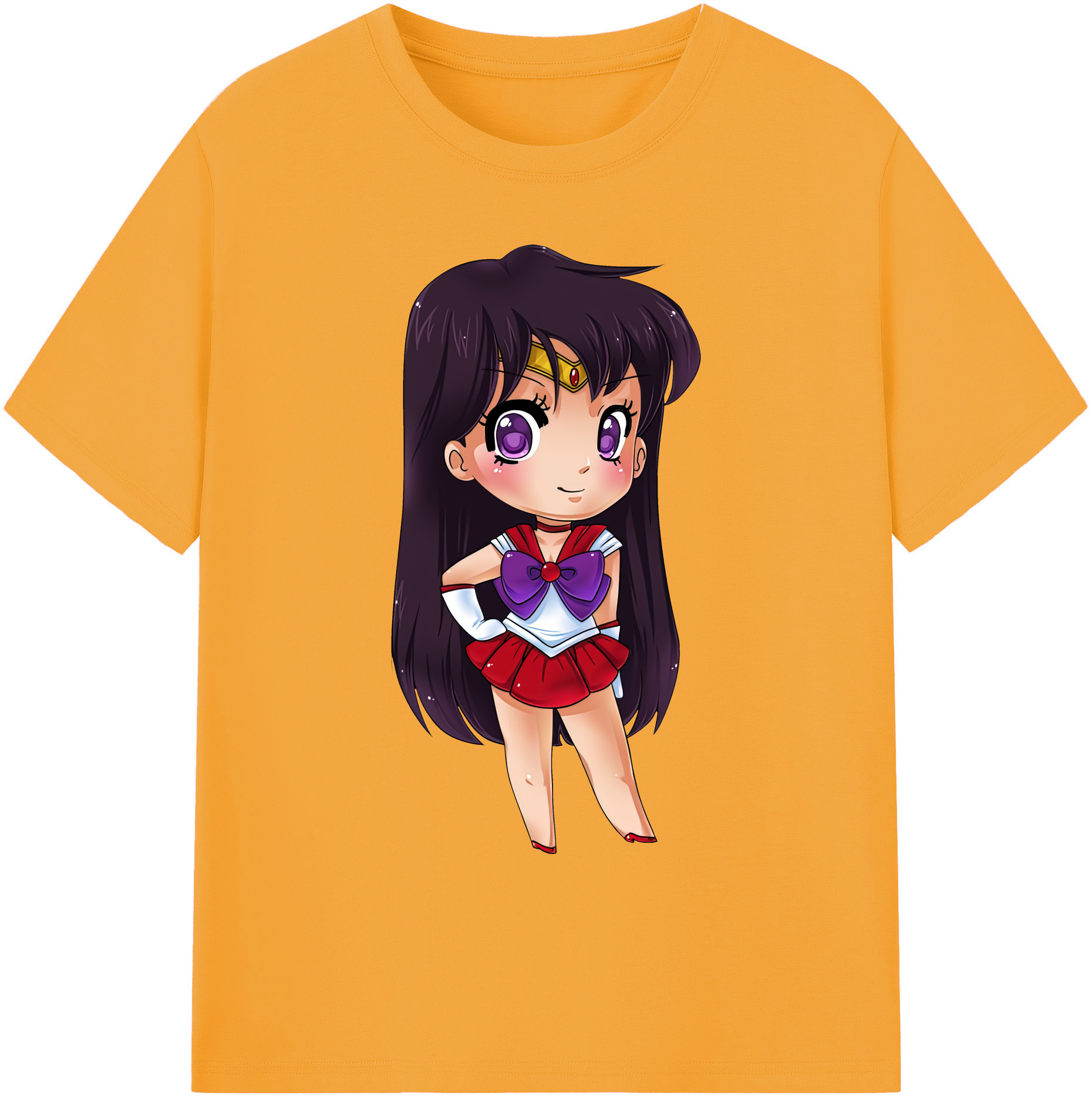 （画像用） 美少女戦士セーラームーン 火野レイ ひの レイ Sailor Moon Hino Rei （セーラーマーズ,Sailor Mars） 綿100％ メンズ半袖Tシャツ｜肌触りやわらか＆通気性