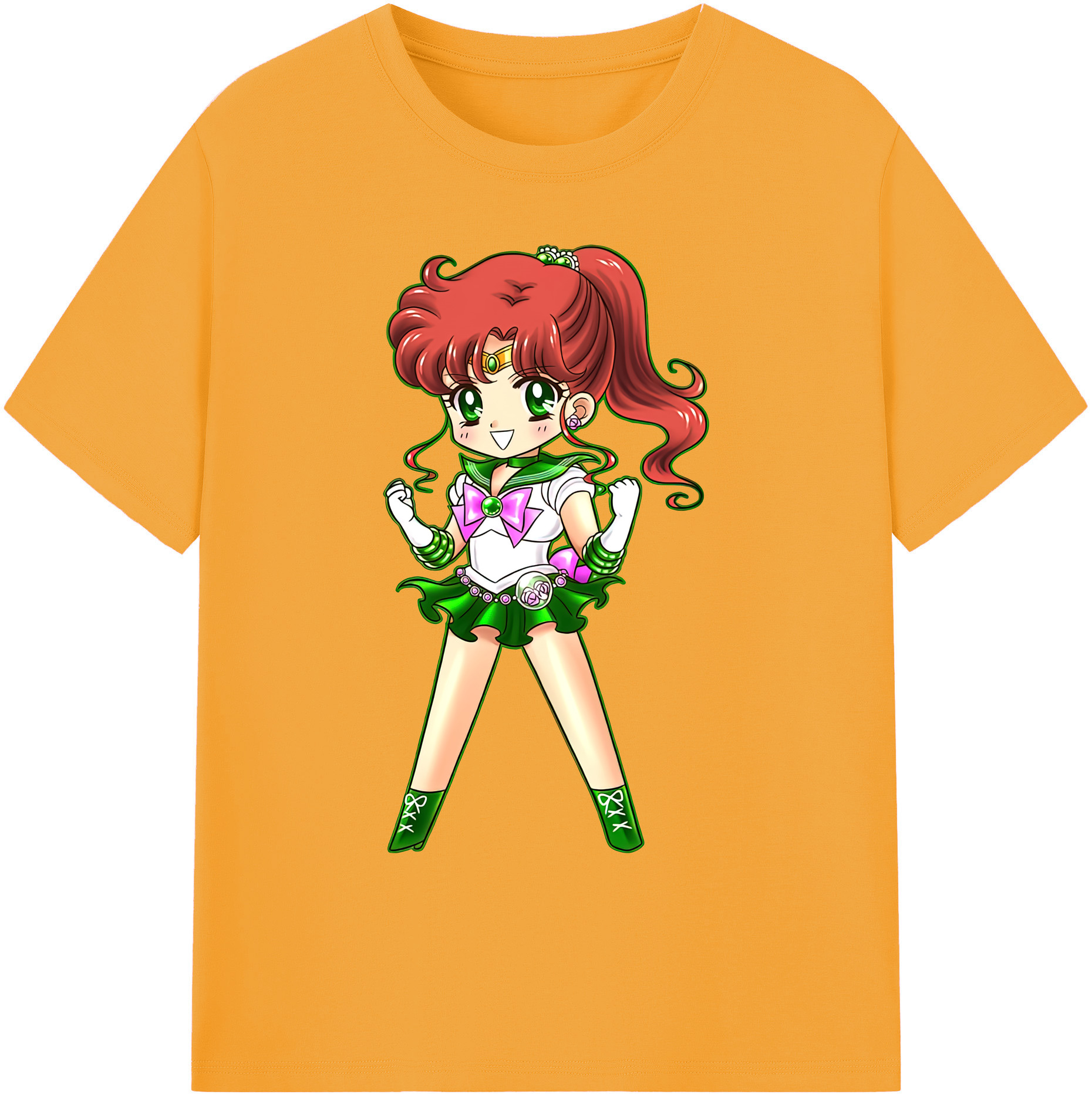 （画像用） 美少女戦士セーラームーン 木野 まこと きの まこと Sailor Moon Kino Makoto （セーラージュピター；Sailor Jupiter） 綿100％ メンズ半袖Tシャツ｜肌触りやわらか＆通気性
