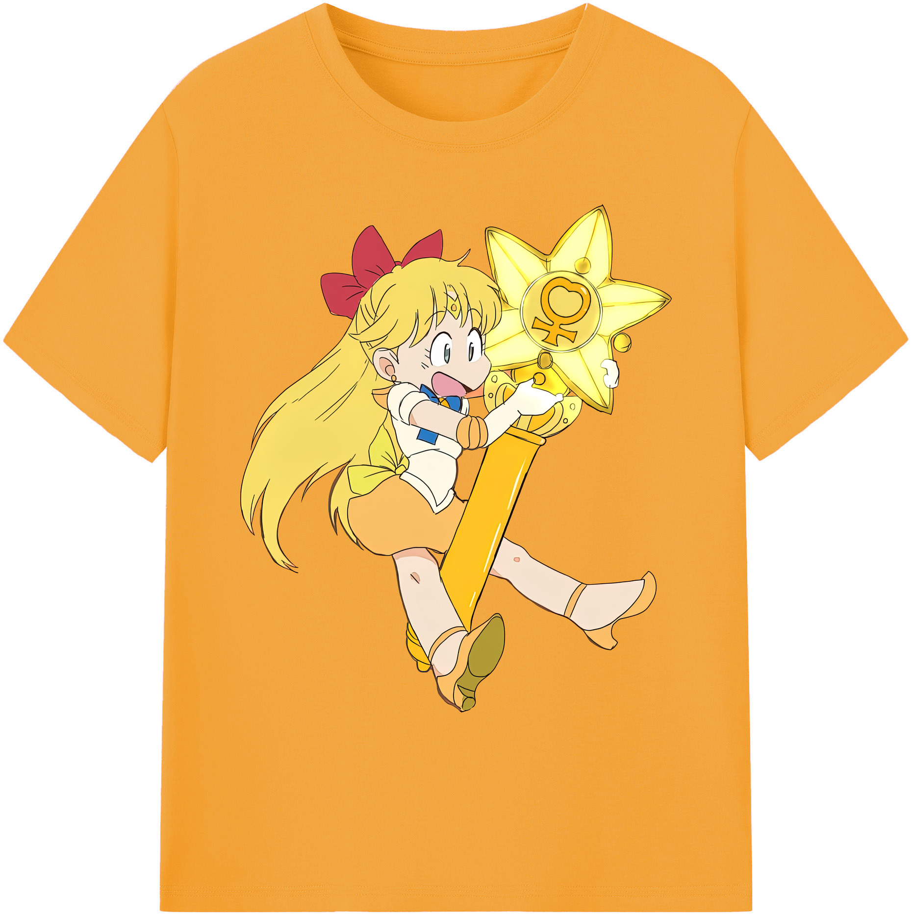 （画像用） 美少女戦士セーラームーン 愛野 美奈子 あいの みなこ Sailor Moon Aino Minako 綿100％ メンズ半袖Tシャツ｜肌触りやわらか＆通気性