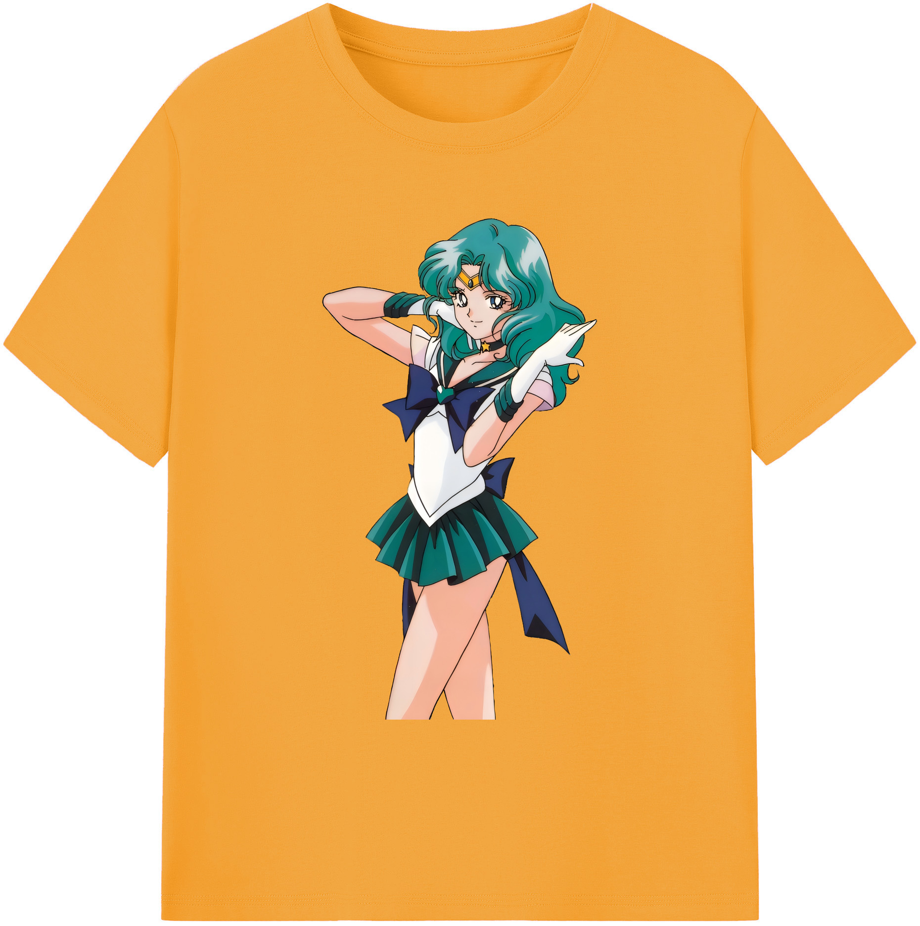 （画像用） 美少女戦士セーラームーン 海王 みちる（かいおう みちる） Sailor Moon Kaiou Michiru 綿100％ メンズ半袖Tシャツ｜肌触りやわらか＆通気性