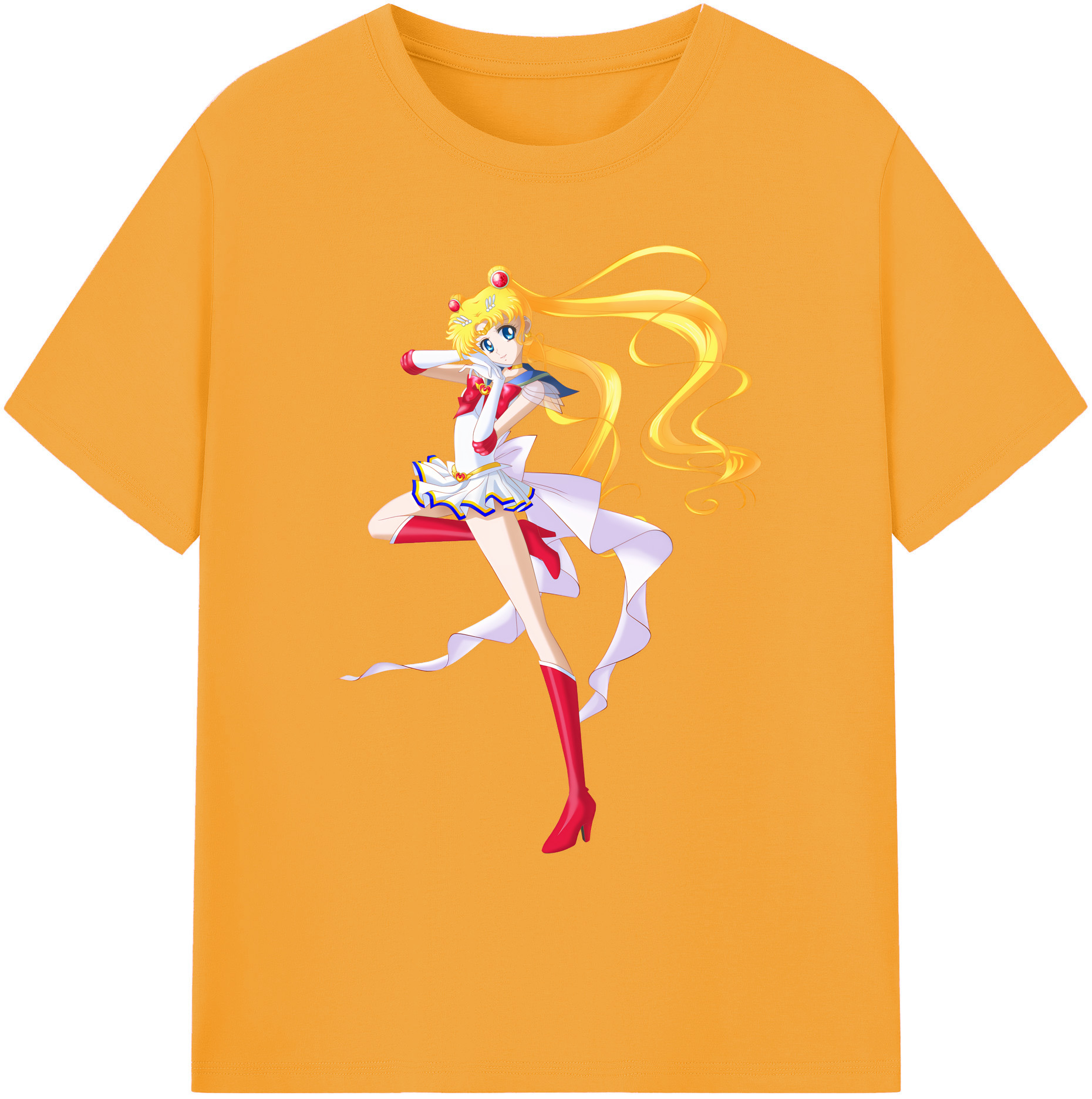 （画像用） 美少女戦士セーラームーン 月野 うさぎ つきの うさぎ Sailor Moon Tsukino Usagi 綿100％ メンズ半袖Tシャツ｜肌触りやわらか＆通気性