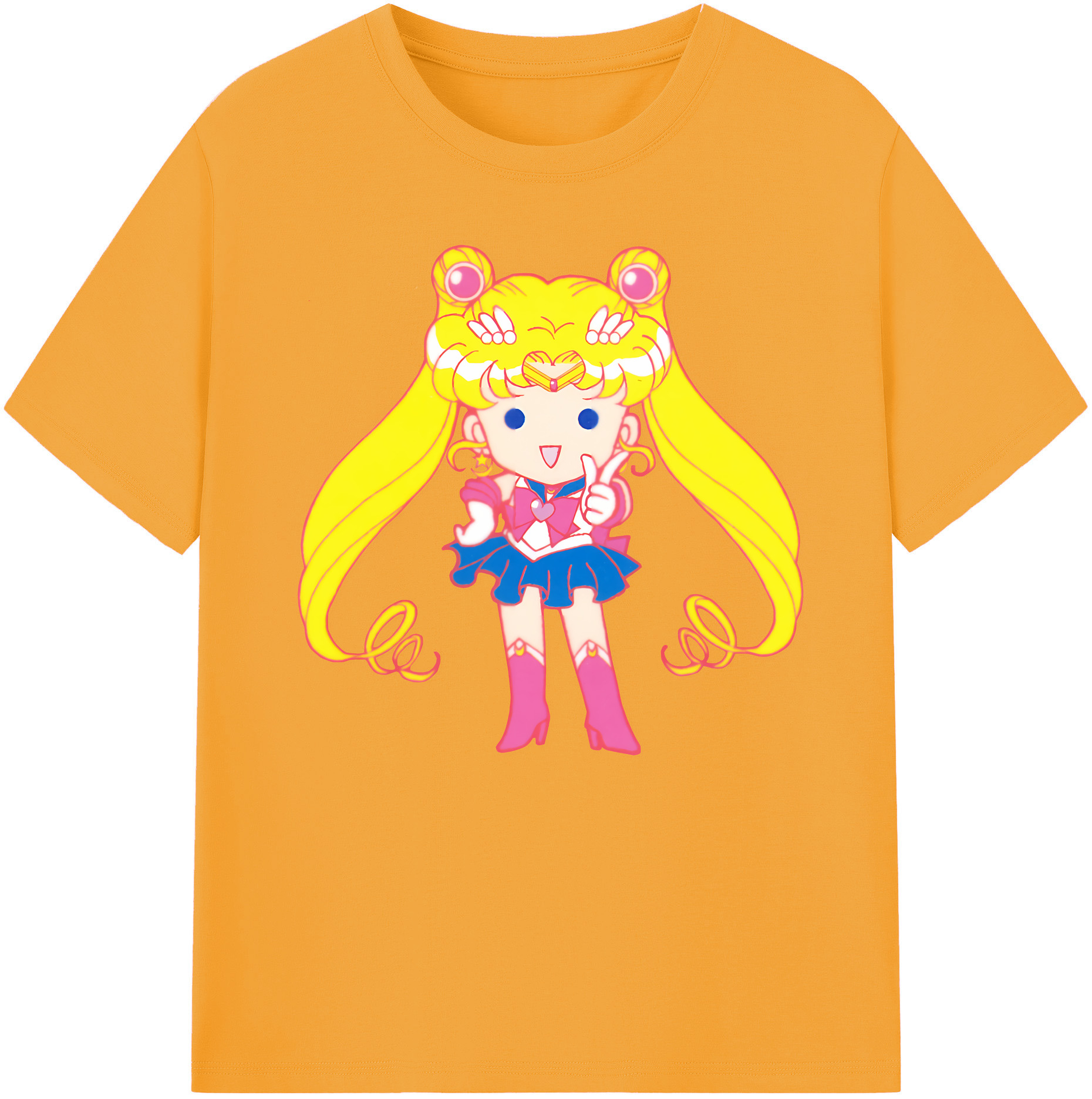 （画像用） 美少女戦士セーラームーン 月野 うさぎ つきの うさぎ Sailor Moon Tsukino Usagi 綿100％ メンズ半袖Tシャツ｜肌触りやわらか＆通気性