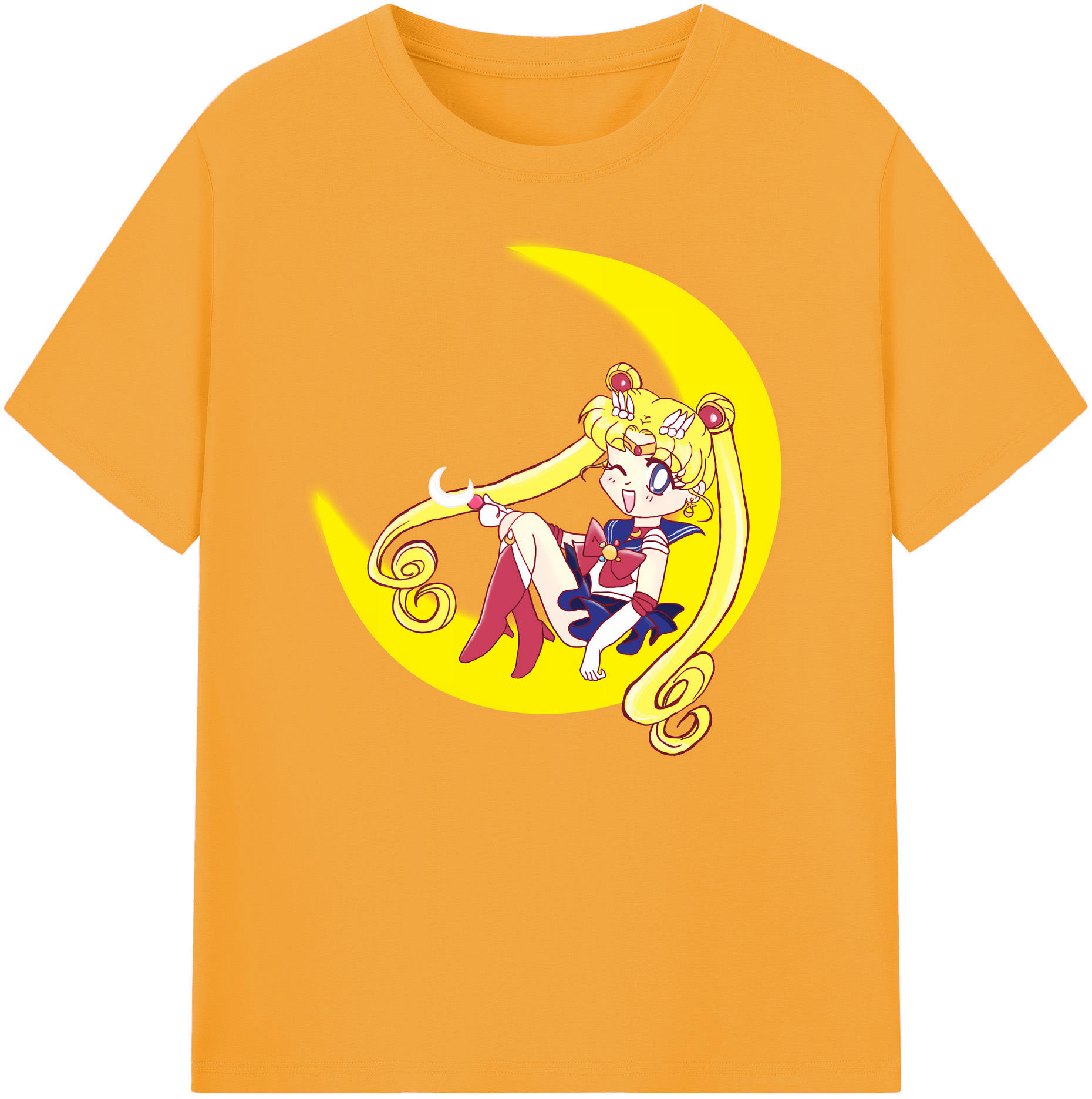 （画像用） 美少女戦士セーラームーン 月野 うさぎ つきの うさぎ Sailor Moon Tsukino Usagi 綿100％ メンズ半袖Tシャツ｜肌触りやわらか＆通気性