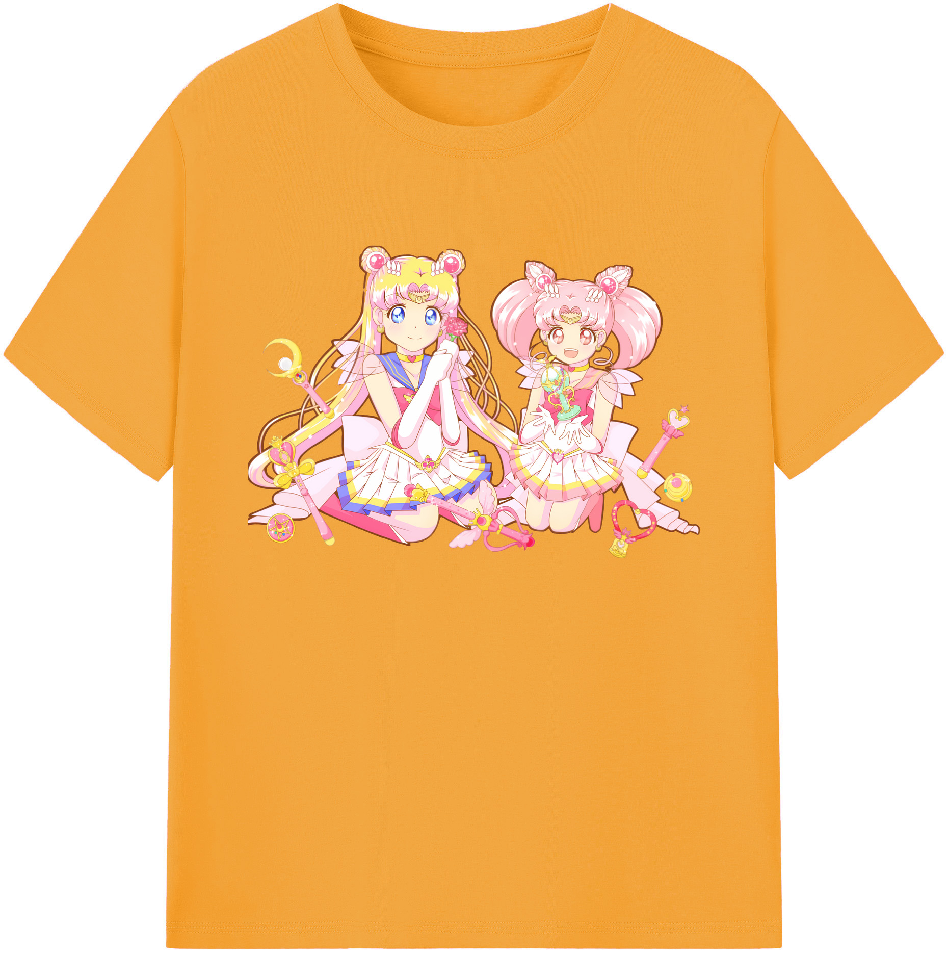 （画像用） 美少女戦士セーラームーン 月野 うさぎ つきの うさぎ Sailor Moon Tsukino Usagi 綿100％ メンズ半袖Tシャツ｜肌触りやわらか＆通気性