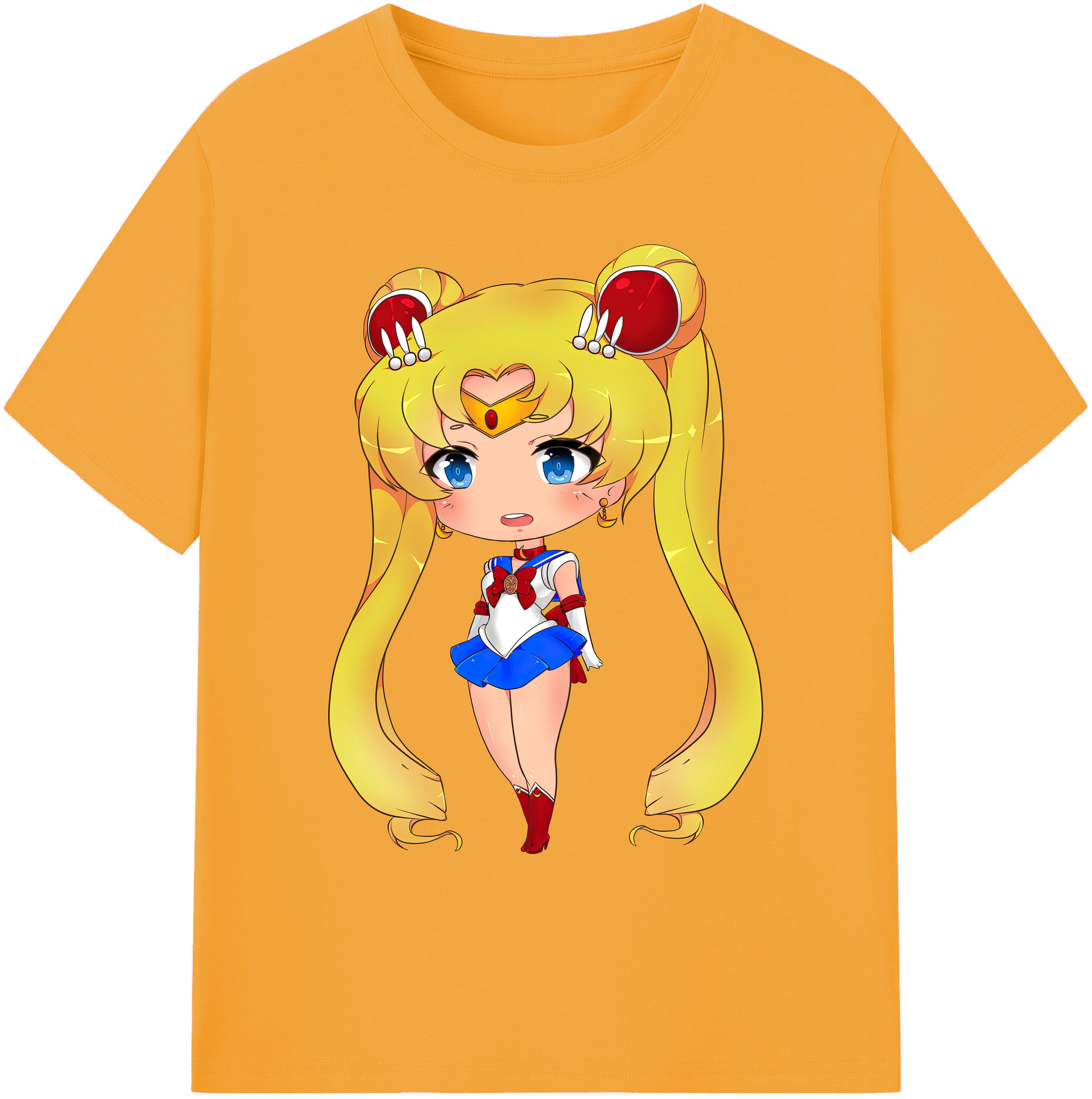 （画像用） 美少女戦士セーラームーン 月野 うさぎ つきの うさぎ Sailor Moon Tsukino Usagi 綿100％ メンズ半袖Tシャツ｜肌触りやわらか＆通気性