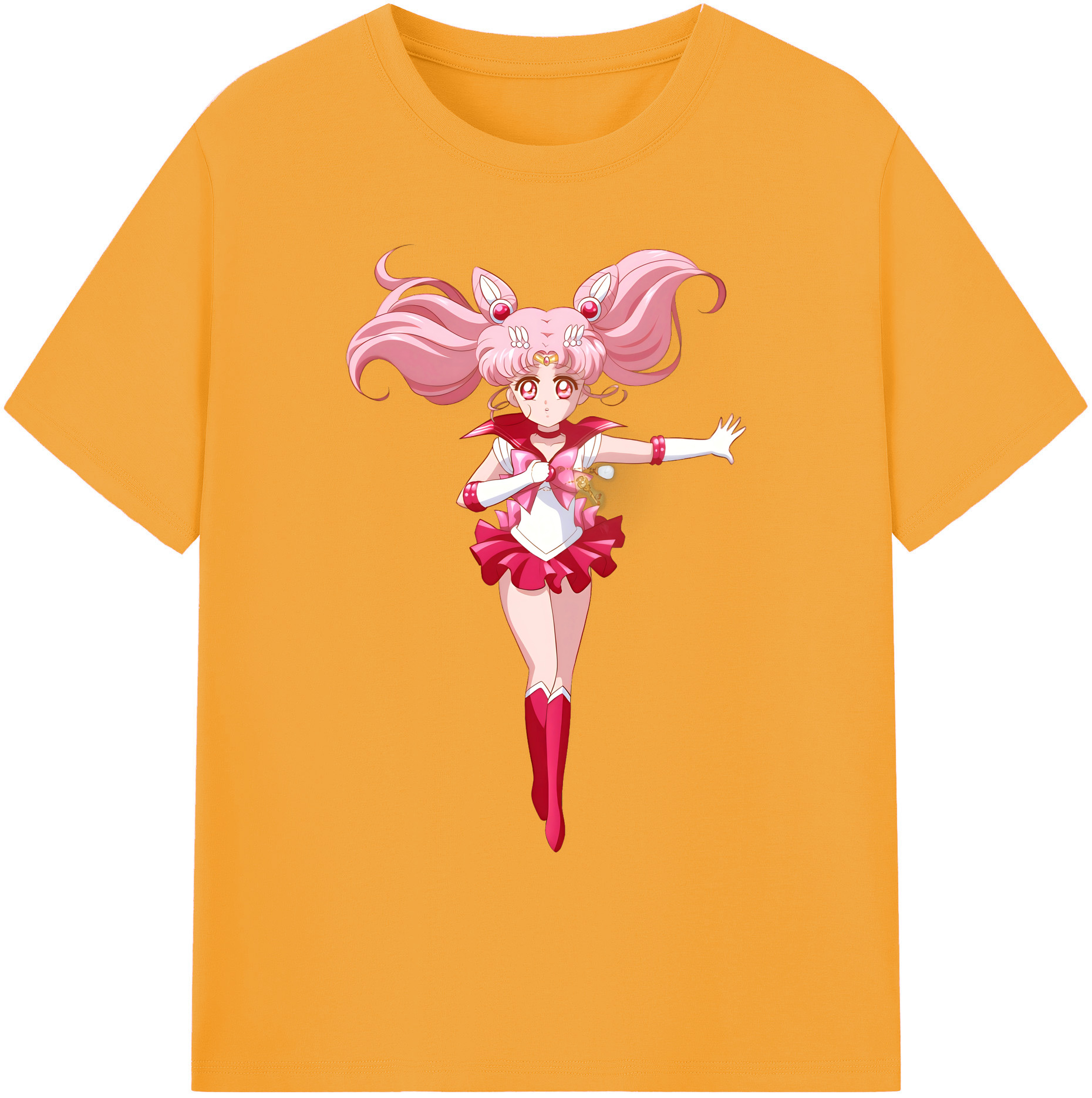 （画像用） 美少女戦士セーラームーン ちびうさ Sailor Moon Chibiusa Tsukino Usagi Small Lady Serenity 綿100％ メンズ半袖Tシャツ｜肌触りやわらか＆通気性