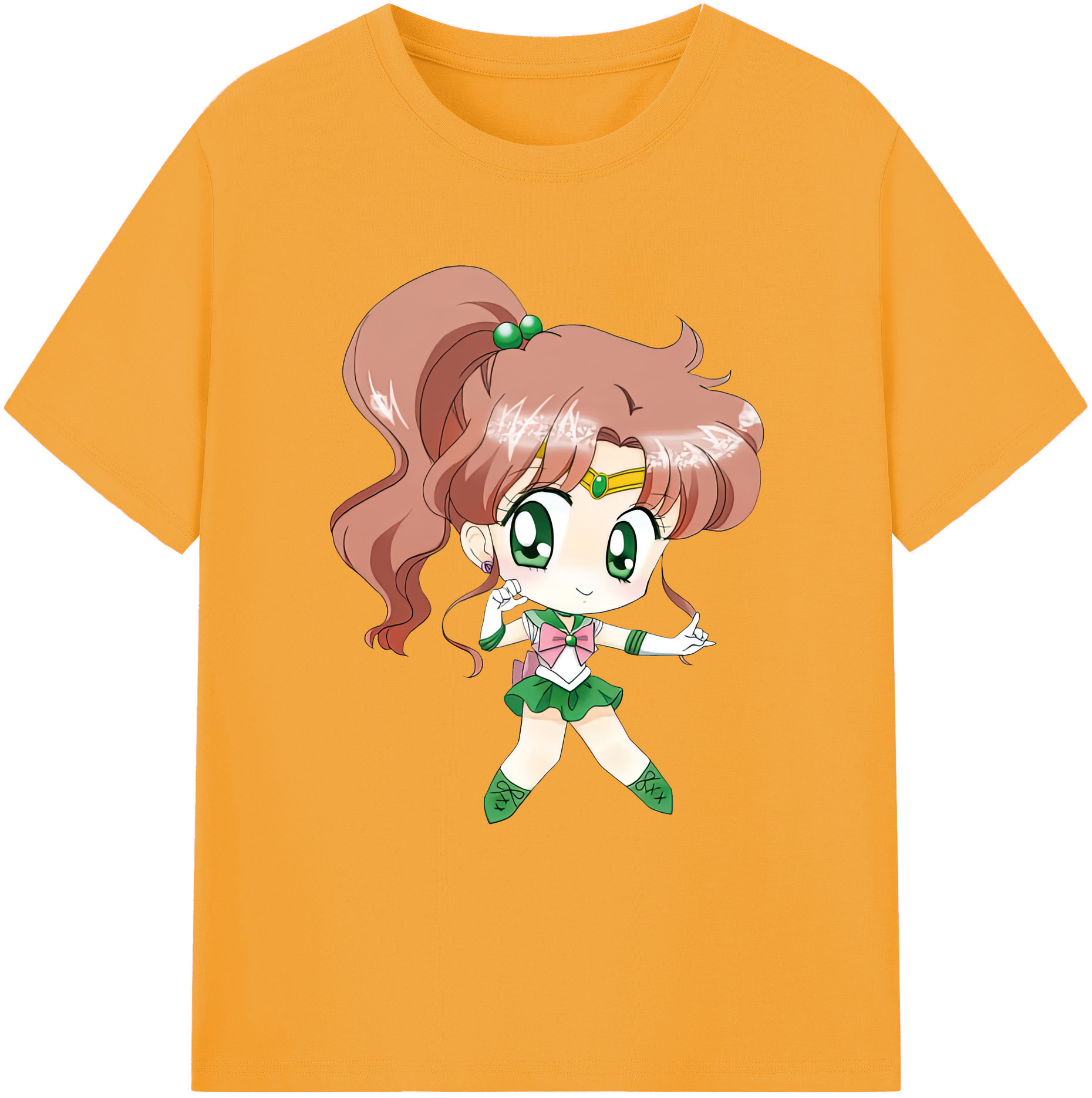 （画像用） 美少女戦士セーラームーン 木野 まこと きの まこと Sailor Moon Kino Makoto （セーラージュピター；Sailor Jupiter） 綿100％ メンズ半袖Tシャツ｜肌触りやわらか＆通気性