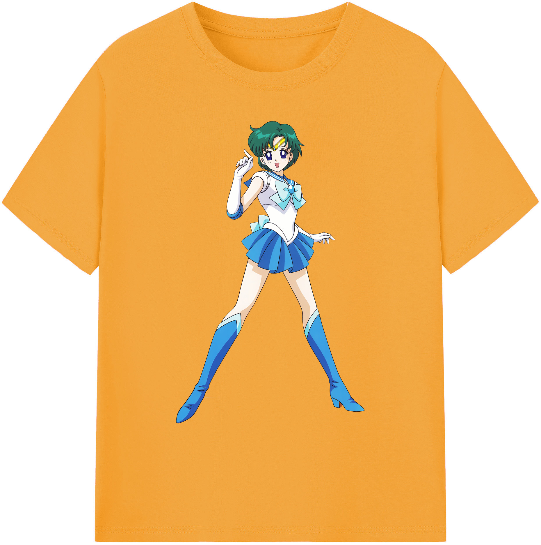 （画像用） 美少女戦士セーラームーン 海王 みちる（かいおう みちる） Sailor Moon Kaiou Michiru 綿100％ メンズ半袖Tシャツ｜肌触りやわらか＆通気性