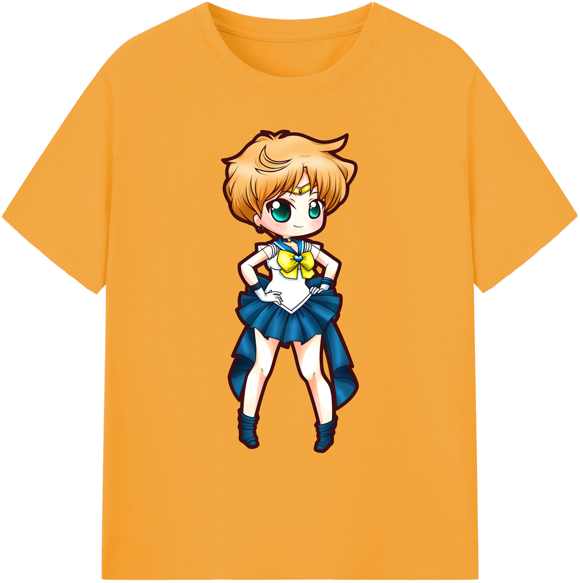 （画像用） 美少女戦士セーラームーン 天王はるか Sailor Moon Tenoh Haruka 綿100％ メンズ半袖Tシャツ｜肌触りやわらか＆通気性