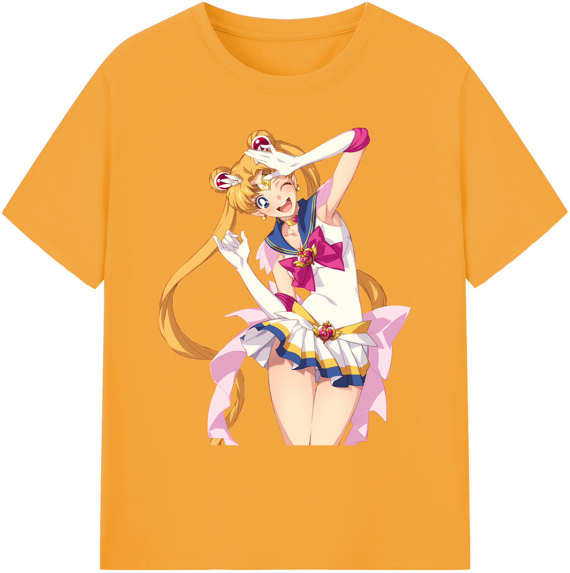 （画像用） 美少女戦士セーラームーン 月野 うさぎ つきの うさぎ Sailor Moon Tsukino Usagi 綿100％ メンズ半袖Tシャツ｜肌触りやわらか＆通気性
