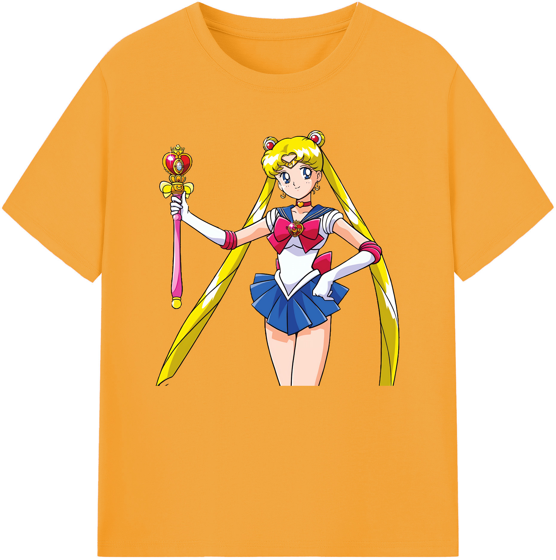 （画像用） 美少女戦士セーラームーン 月野 うさぎ つきの うさぎ Sailor Moon Tsukino Usagi 綿100％ メンズ半袖Tシャツ｜肌触りやわらか＆通気性