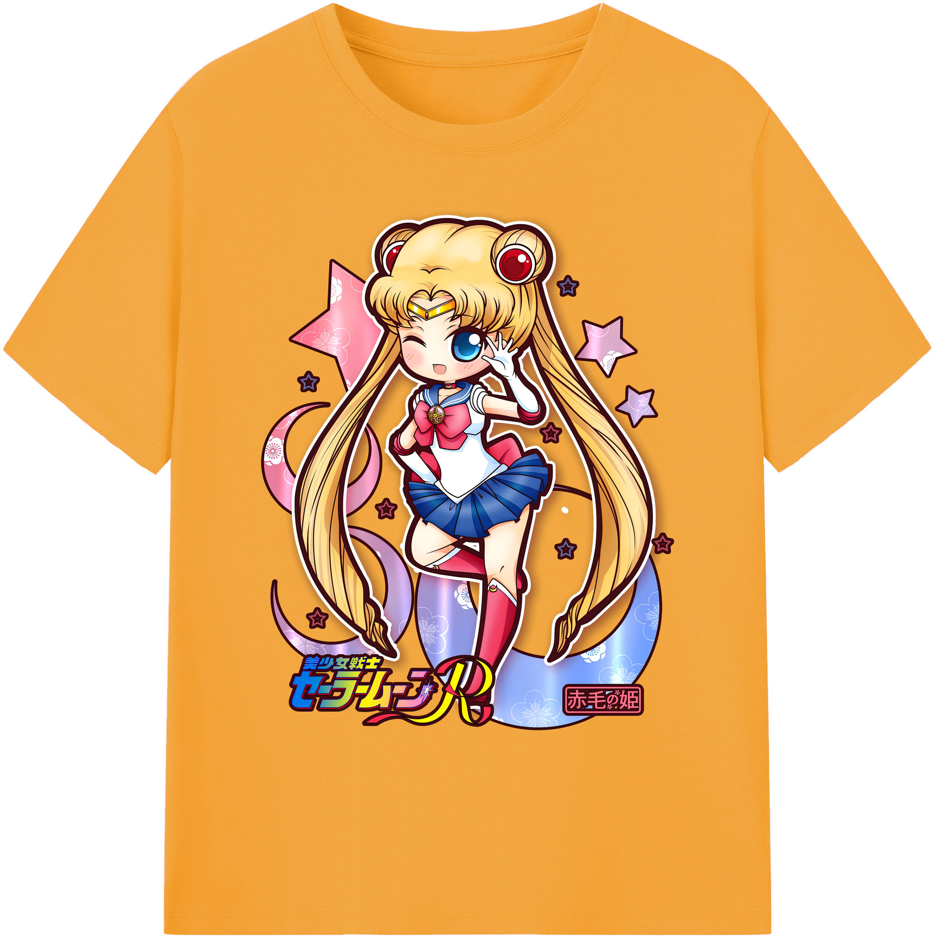 （画像用） 美少女戦士セーラームーン 月野 うさぎ つきの うさぎ Sailor Moon Tsukino Usagi 綿100％ メンズ半袖Tシャツ｜肌触りやわらか＆通気性