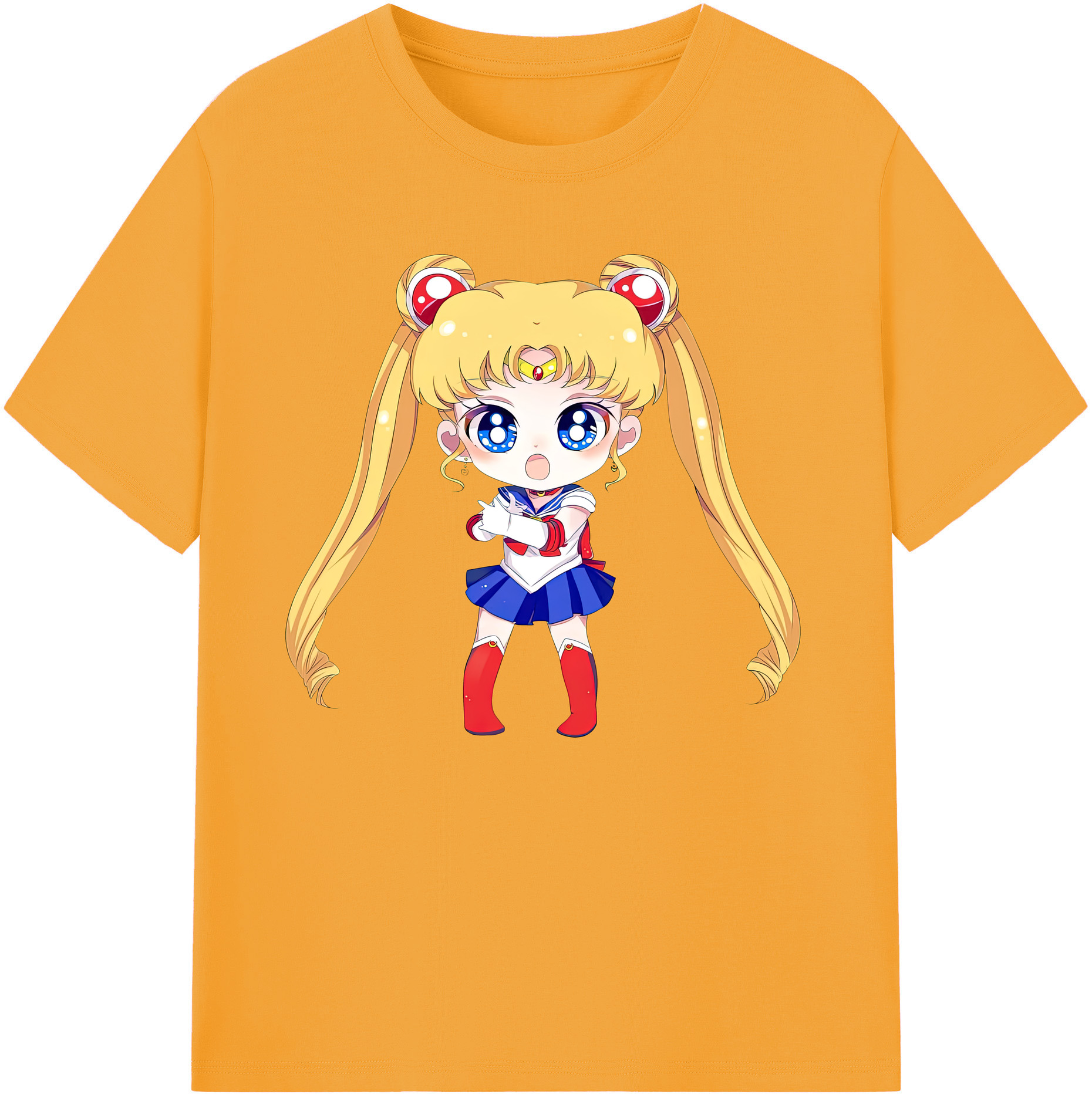 （画像用） 美少女戦士セーラームーン 月野 うさぎ つきの うさぎ Sailor Moon Tsukino Usagi 綿100％ メンズ半袖Tシャツ｜肌触りやわらか＆通気性