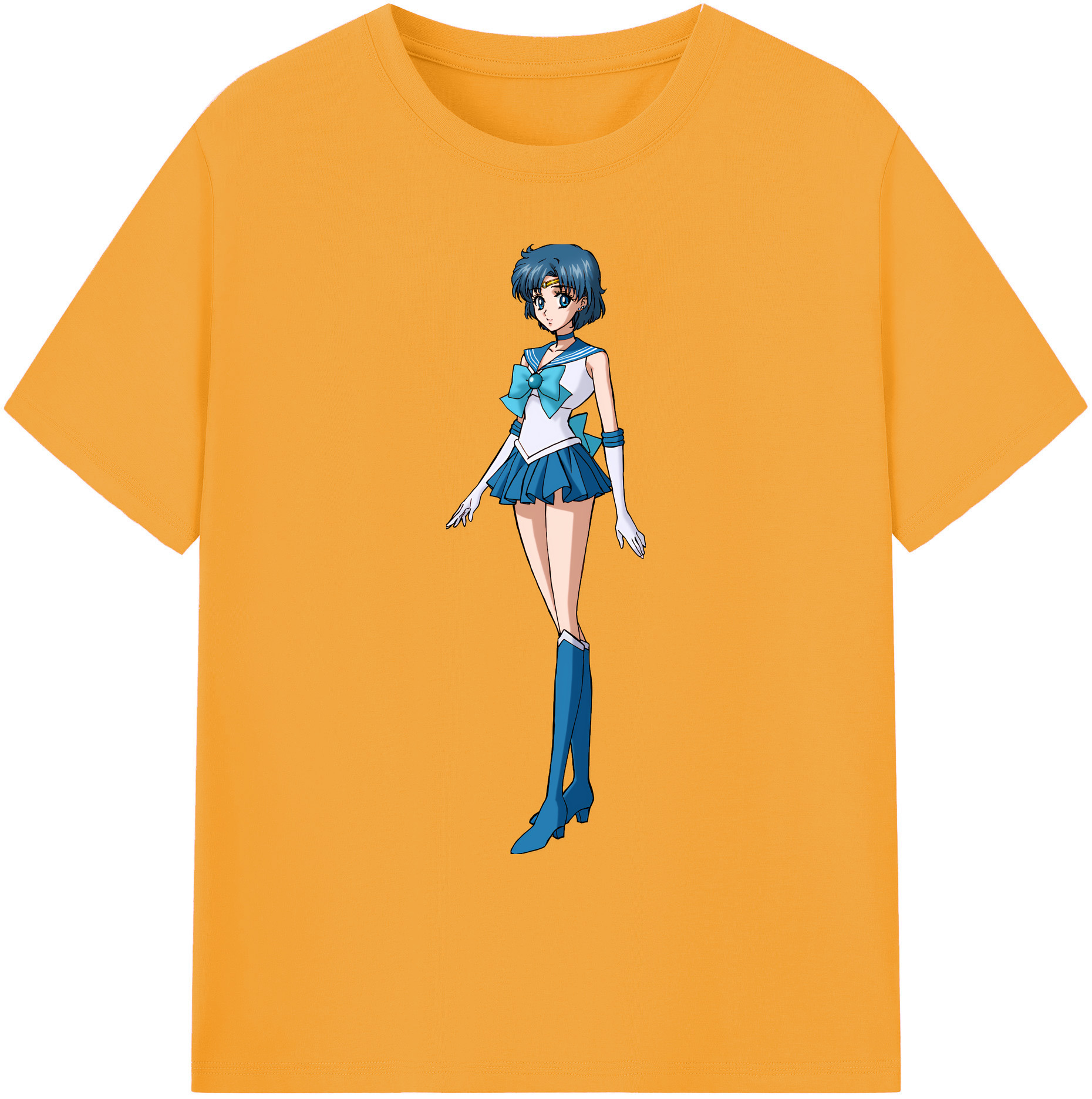 （画像用） 美少女戦士セーラームーン 水野 亜美 みずの あみ Sailor Moon Mizuno Ami 綿100％ メンズ半袖Tシャツ｜肌触りやわらか＆通気性