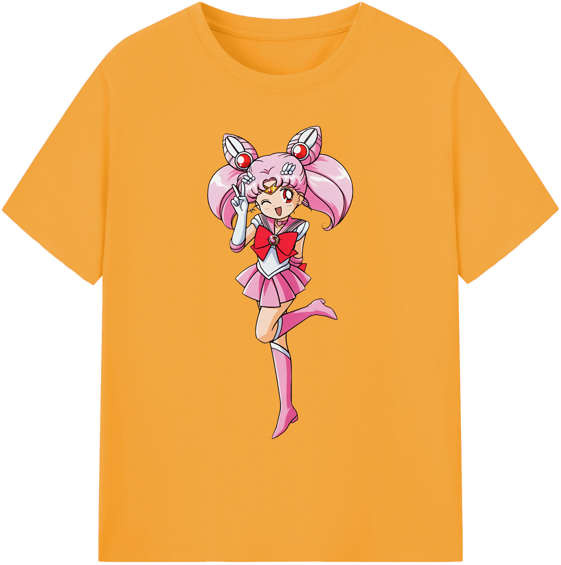 （画像用） 美少女戦士セーラームーン ちびうさ Sailor Moon Chibiusa Tsukino Usagi Small Lady Serenity 綿100％ メンズ半袖Tシャツ｜肌触りやわらか＆通気性