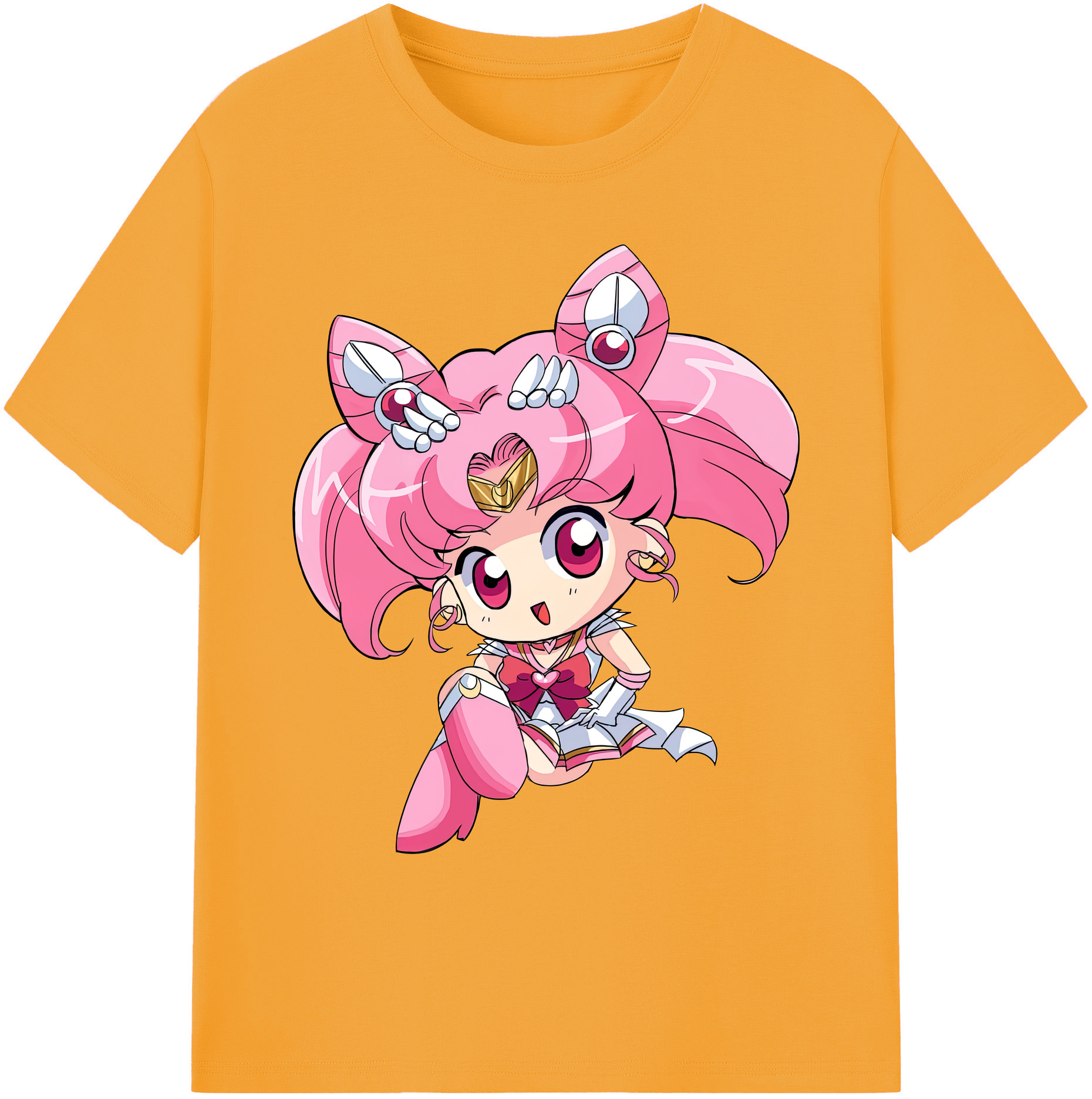 （画像用） 美少女戦士セーラームーン ちびうさ Sailor Moon Chibiusa Tsukino Usagi Small Lady Serenity 綿100％ メンズ半袖Tシャツ｜肌触りやわらか＆通気性