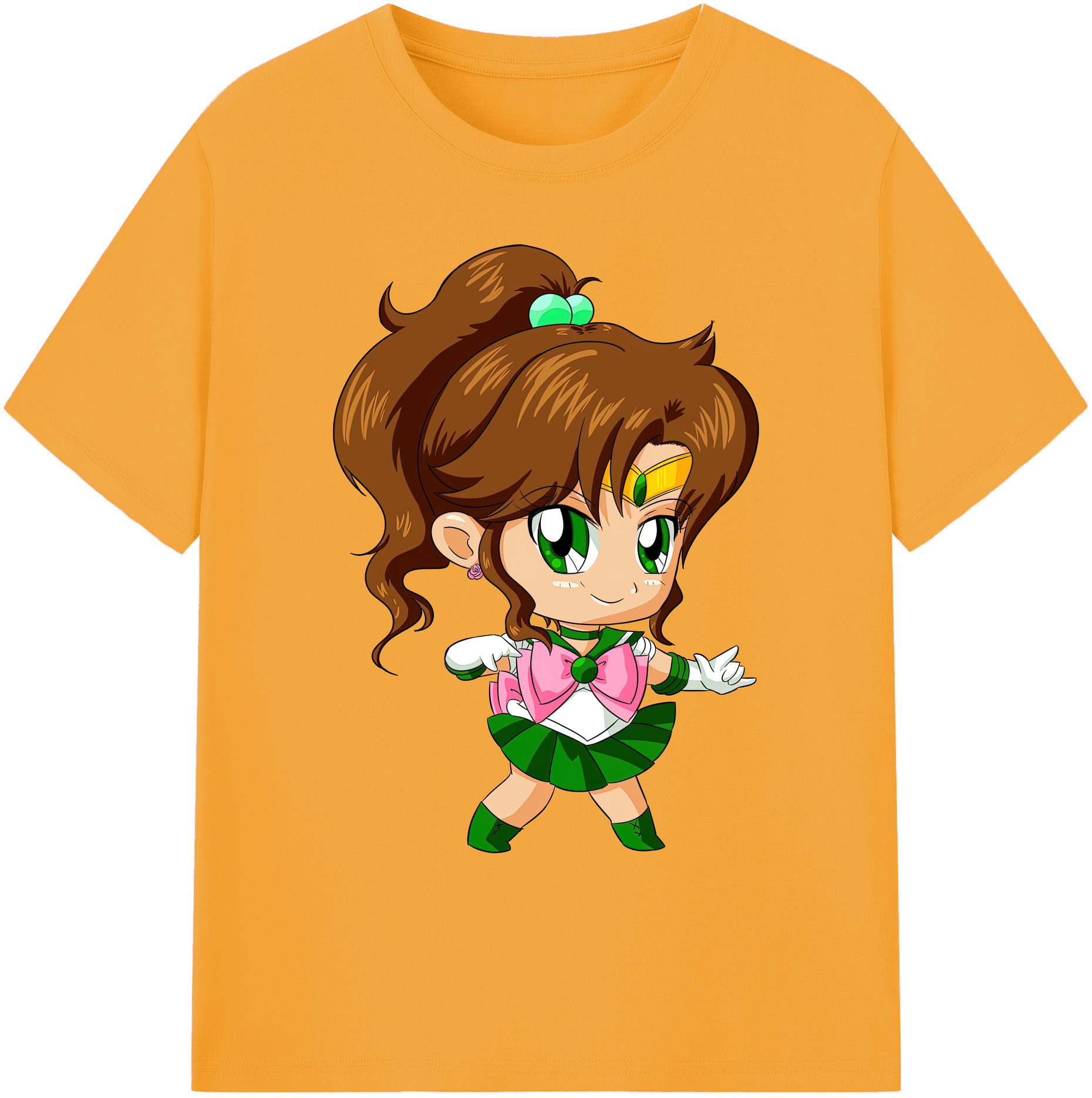 （画像用） 美少女戦士セーラームーン 木野 まこと きの まこと Sailor Moon Kino Makoto （セーラージュピター；Sailor Jupiter） 綿100％ メンズ半袖Tシャツ｜肌触りやわらか＆通気性