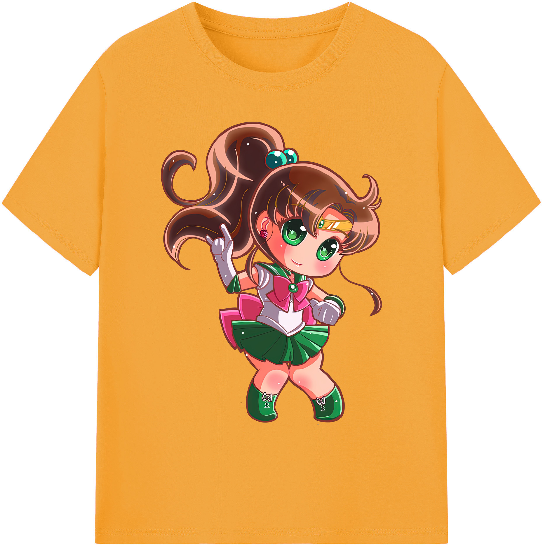 （画像用） 美少女戦士セーラームーン 木野 まこと きの まこと Sailor Moon Kino Makoto （セーラージュピター；Sailor Jupiter） 綿100％ メンズ半袖Tシャツ｜肌触りやわらか＆通気性