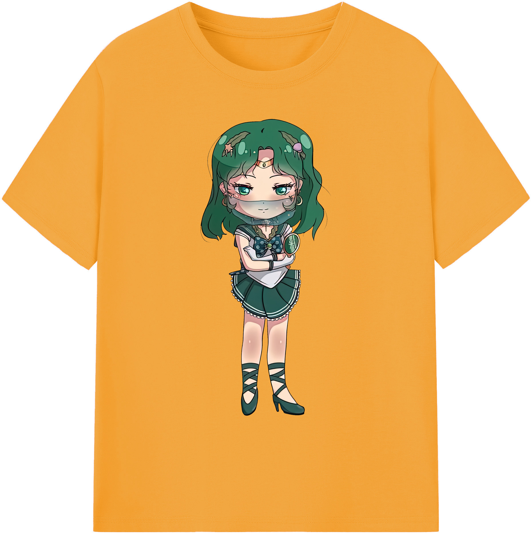 （画像用） 美少女戦士セーラームーン 海王 みちる（かいおう みちる） Sailor Moon Kaiou Michiru 綿100％ メンズ半袖Tシャツ｜肌触りやわらか＆通気性