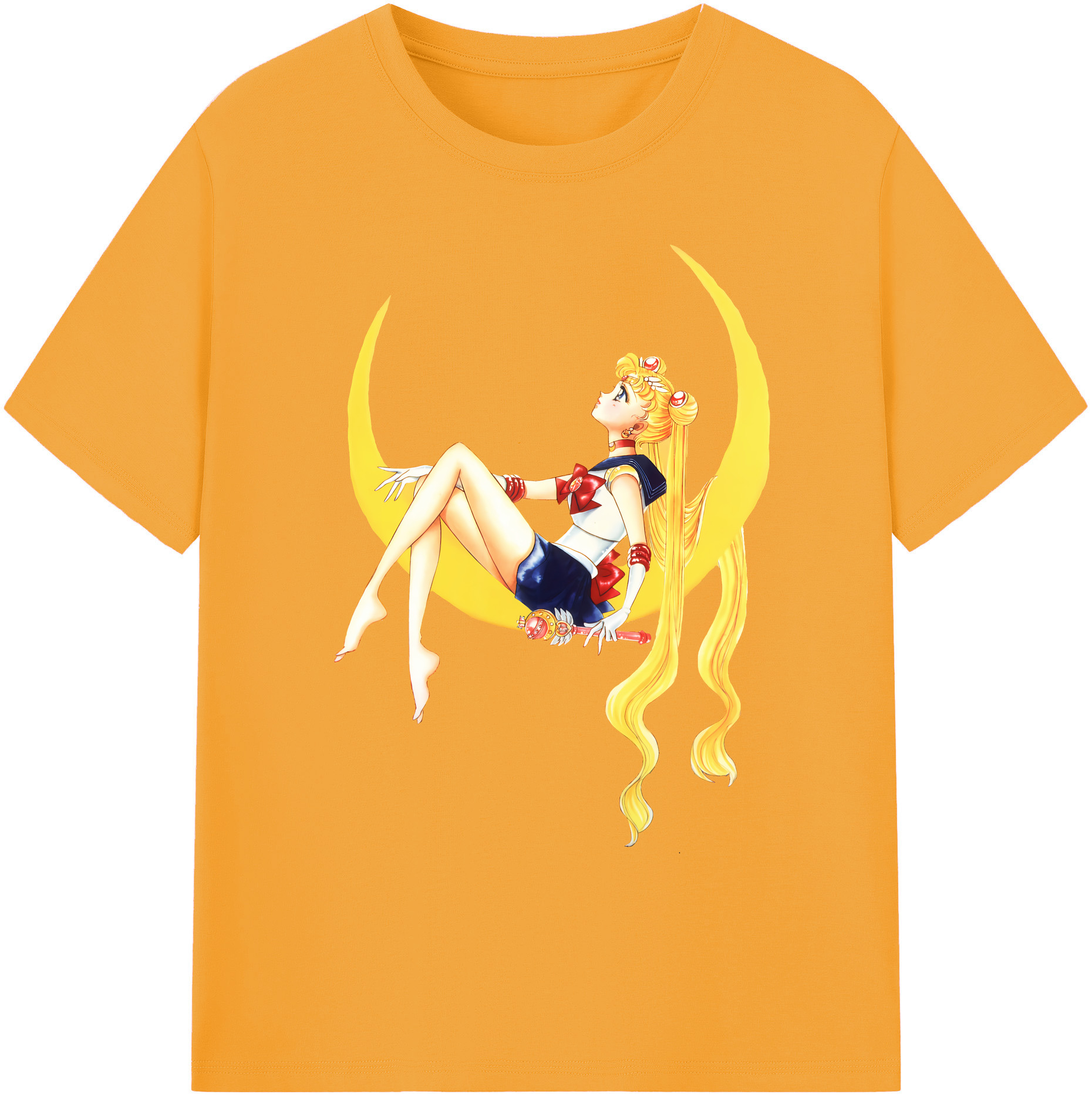 （画像用） 美少女戦士セーラームーン 月野 うさぎ つきの うさぎ Sailor Moon Tsukino Usagi 綿100％ メンズ半袖Tシャツ｜肌触りやわらか＆通気性