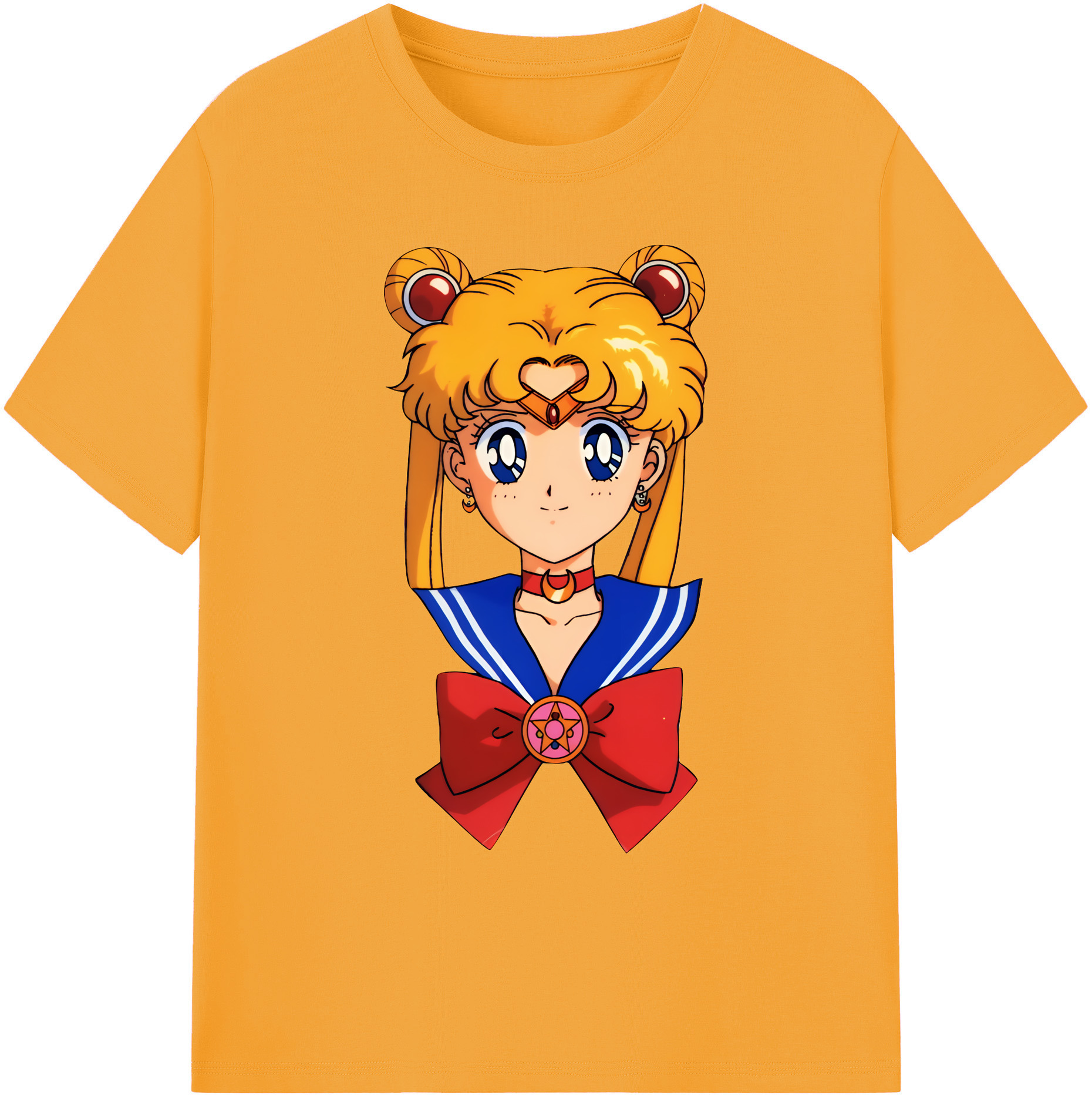 （画像用） 美少女戦士セーラームーン 月野 うさぎ つきの うさぎ Sailor Moon Tsukino Usagi 綿100％ メンズ半袖Tシャツ｜肌触りやわらか＆通気性